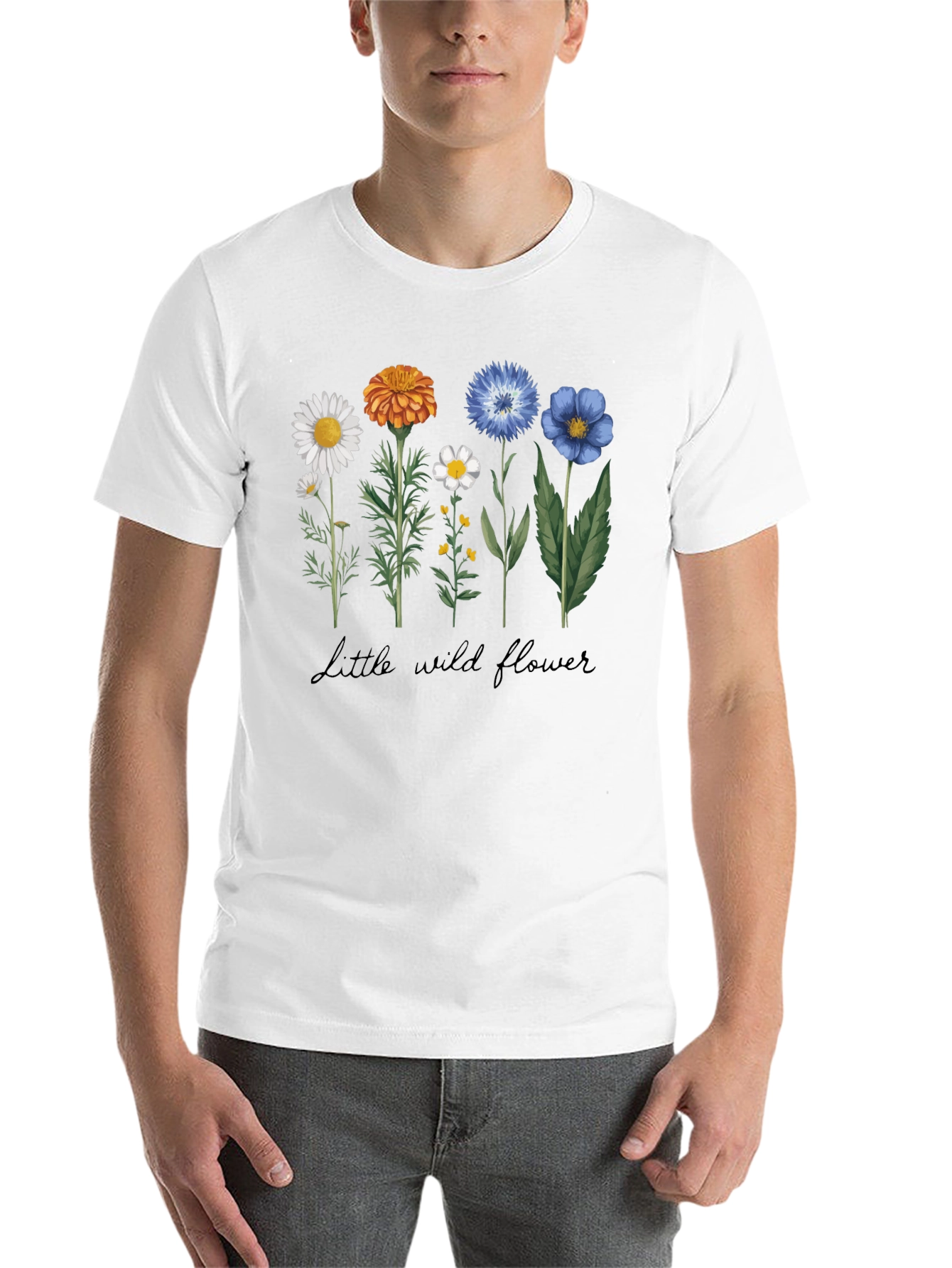 Black Wildflower Graphic T-Shirt - Botanical Tee view 14