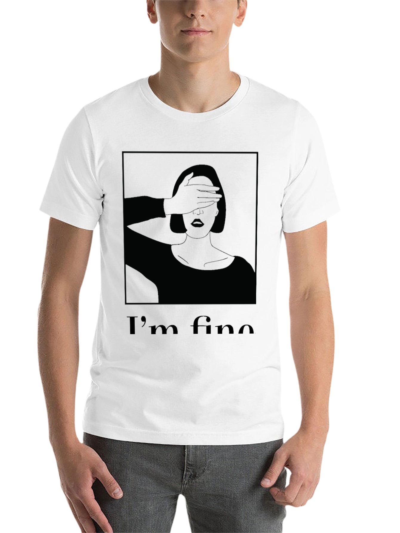 Black I'm Fine Graphic T-Shirt - Black view 14