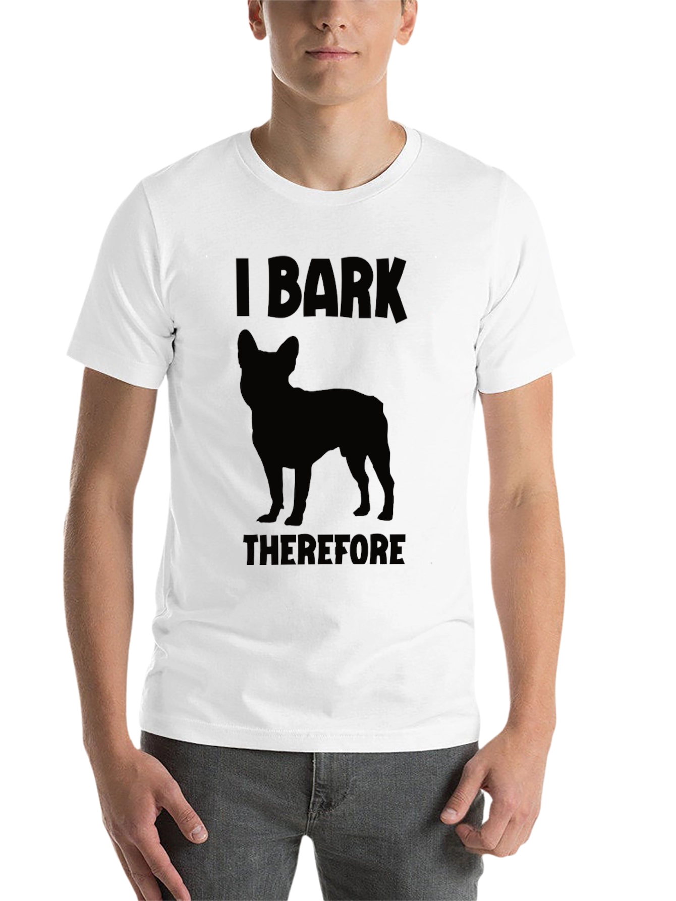 Black I Bark Therefore I Am Dog T-Shirt view 14