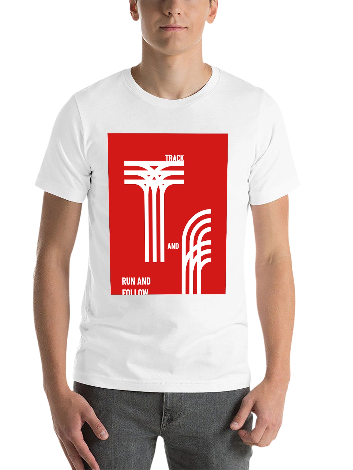 Black Track & Field Graphic T-Shirt - Run and Follow Tee view 14