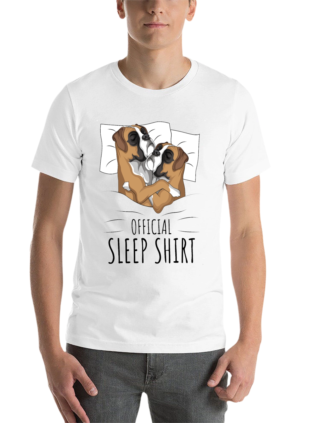 Black Official Boxer Dog Sleep Shirt view 14
