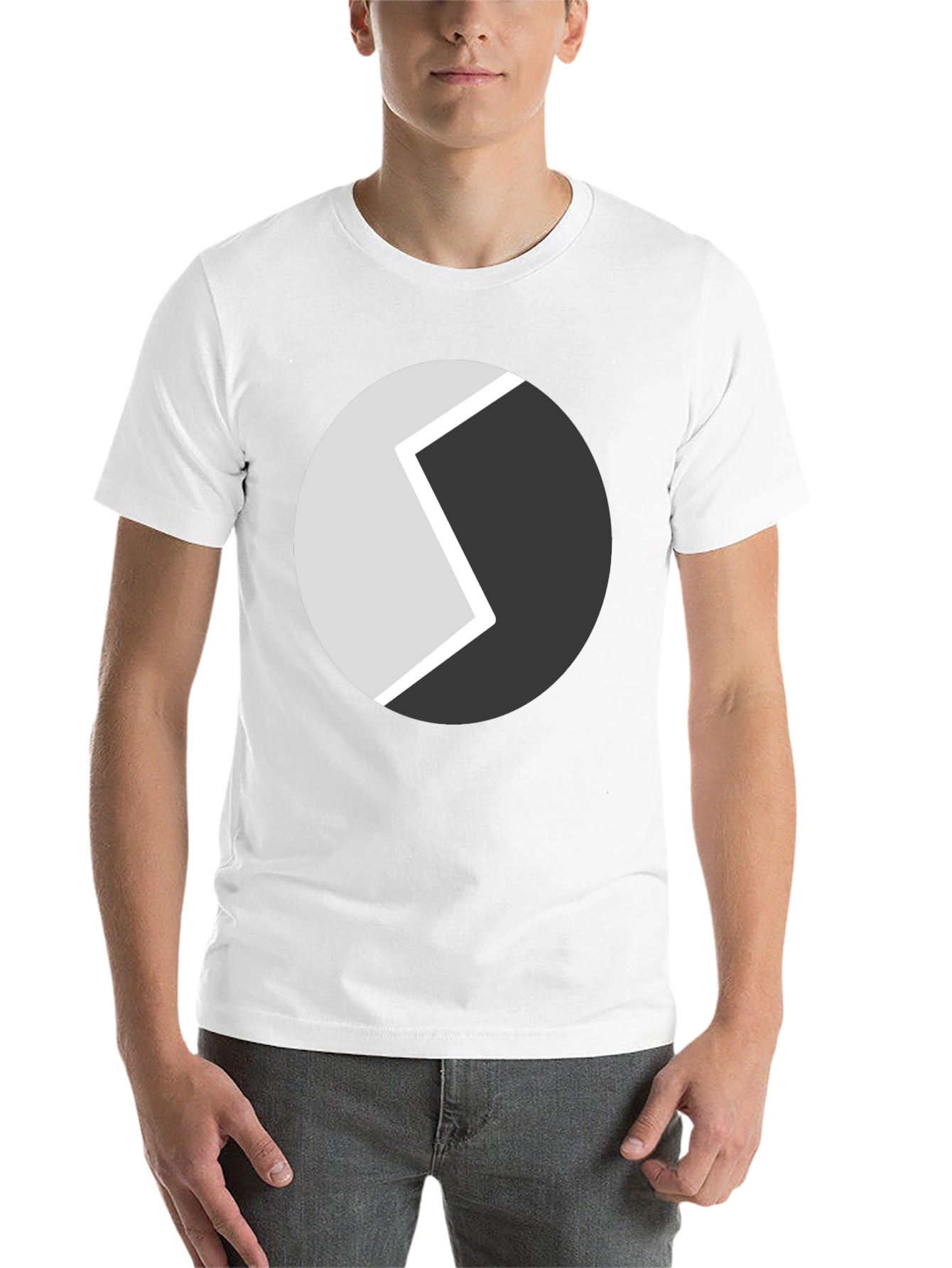 Abstract Circle Graphic Tee - Modern Black T-Shirt - 14