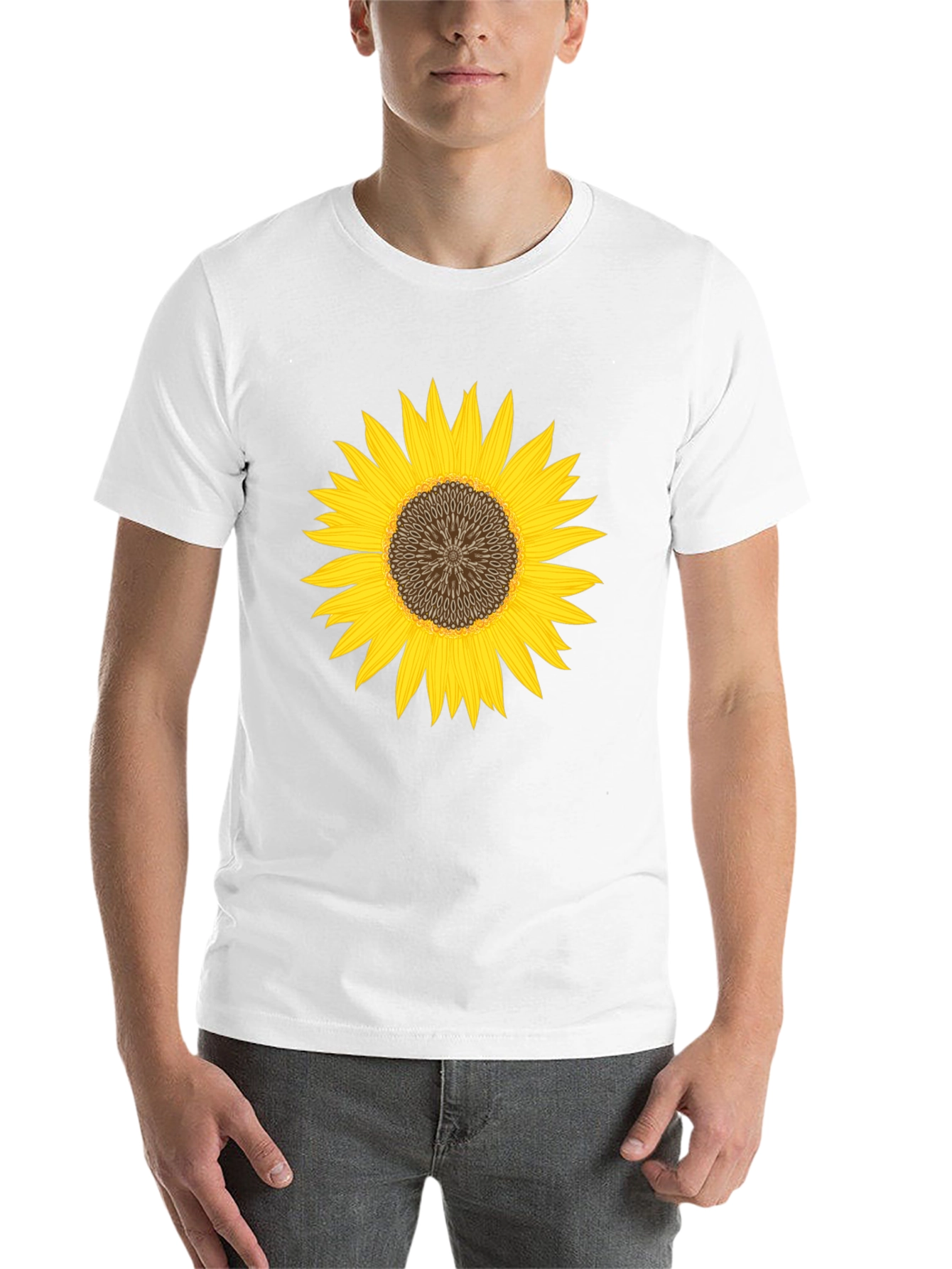Black Sunflower Graphic Black T-Shirt - Unisex view 14
