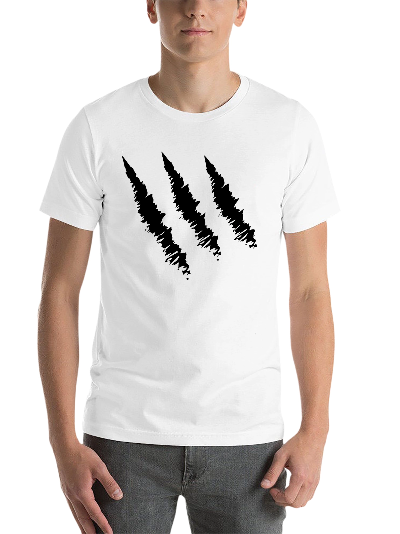 Black Claw Mark Graphic Print Black T-Shirt view 14