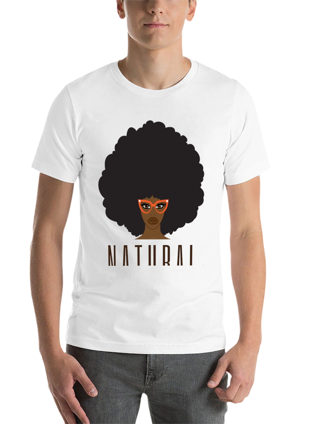 Black Natural Afro Graphic Tee - Unisex Black T-Shirt view 14