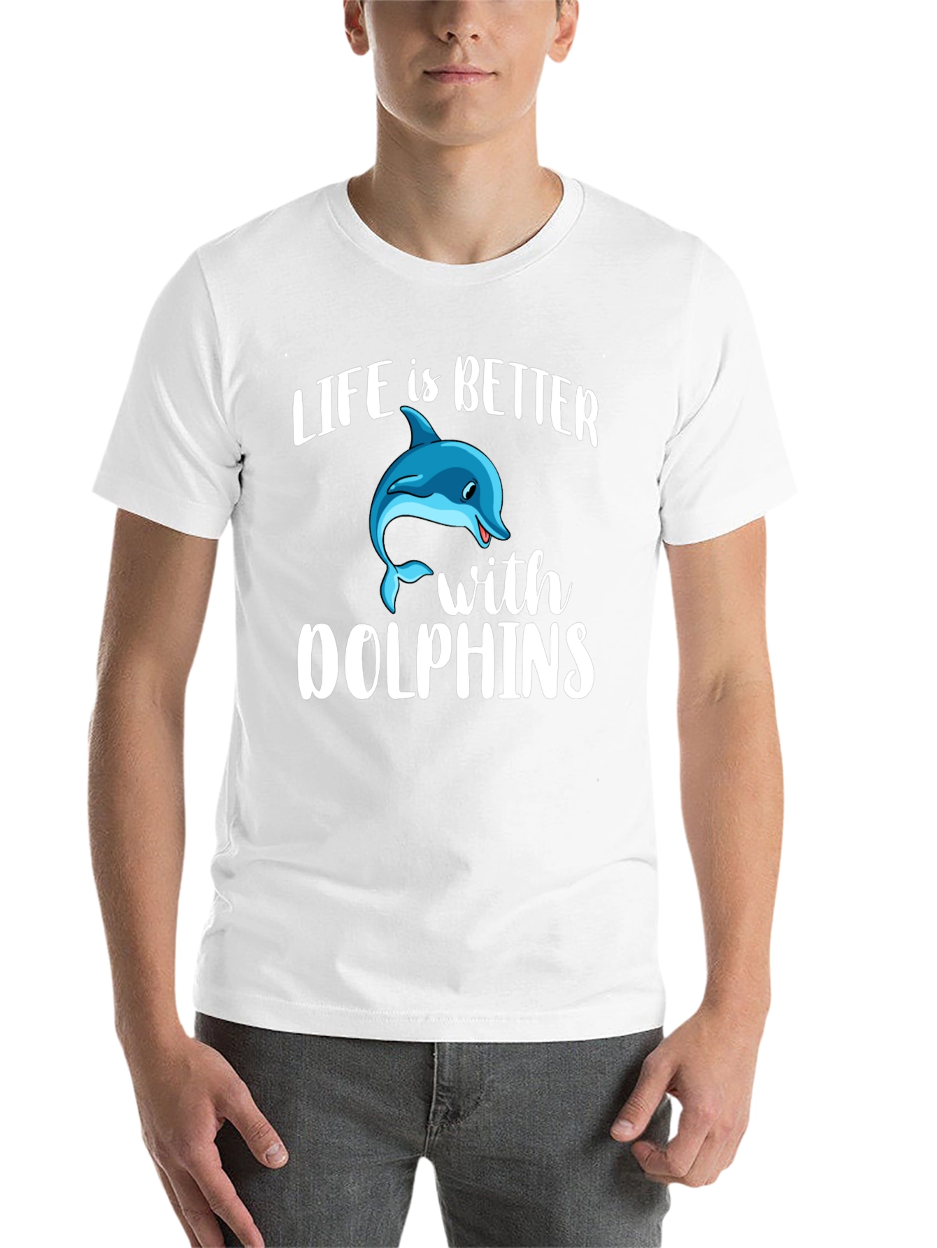 Black Life is Better With Dolphins Graphic Tee view 14