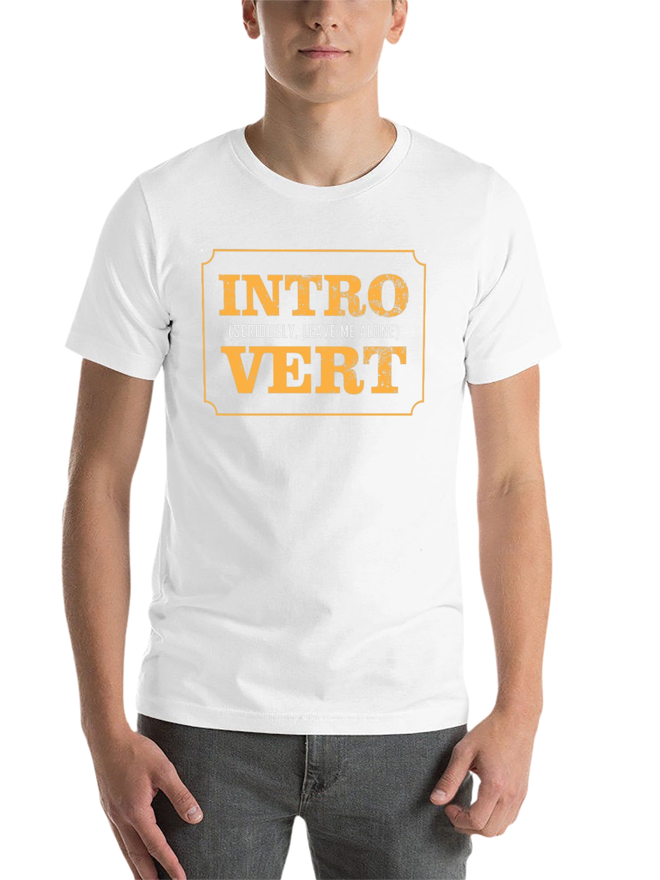 Black Introvert Slogan Graphic Black T-Shirt view 14