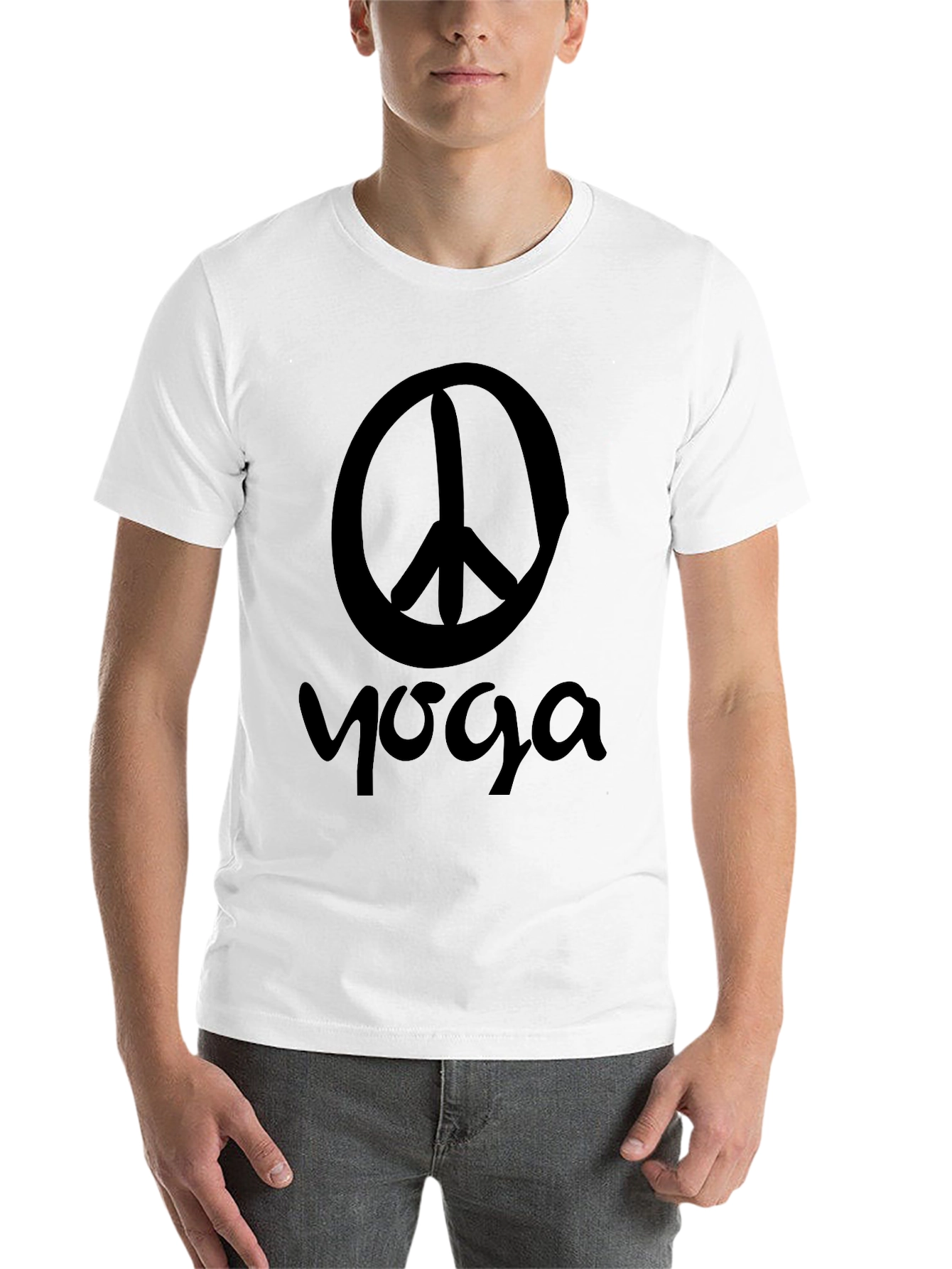 Black Peace Yoga Graphic T-Shirt - Unisex view 14