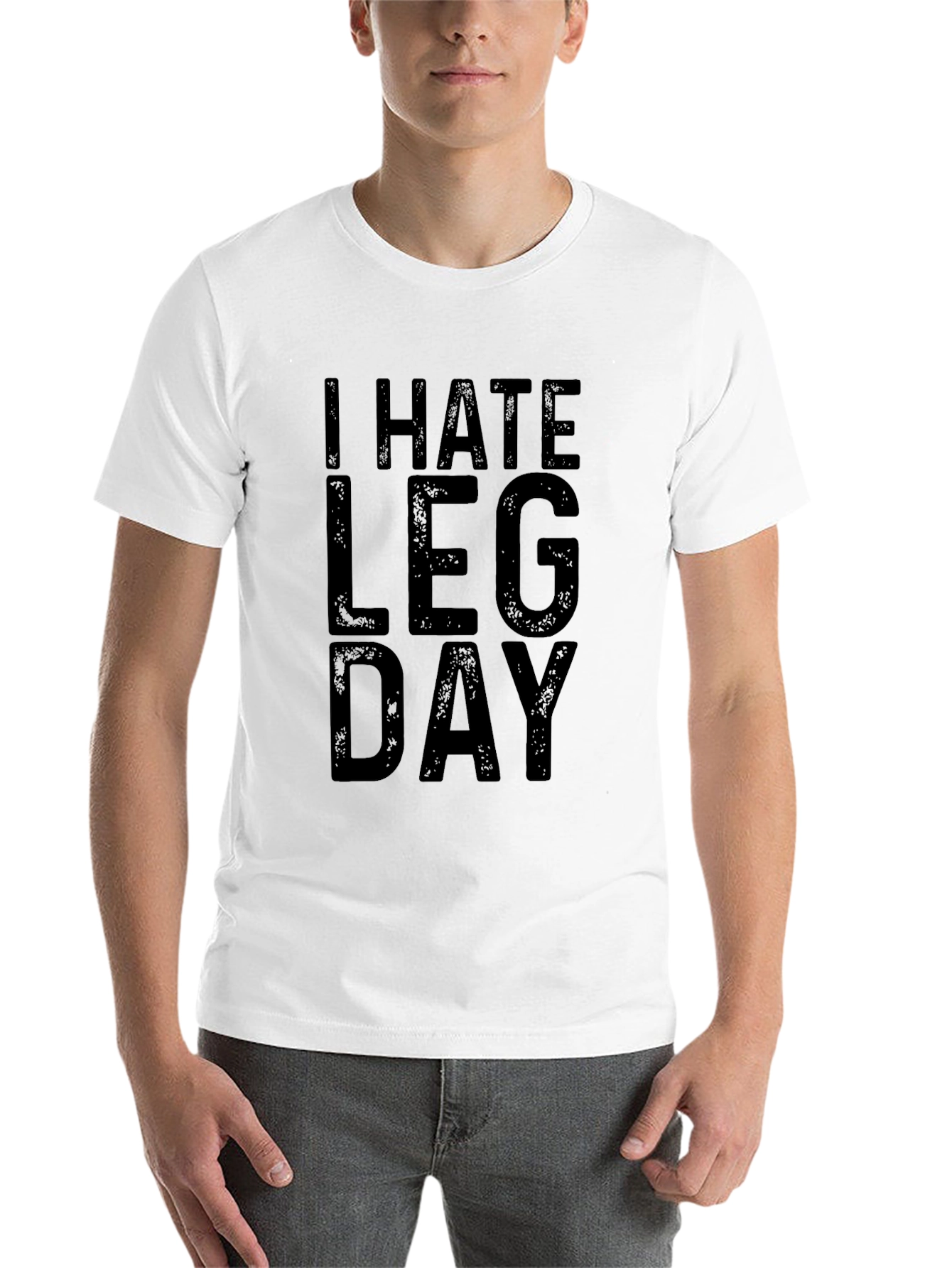 Black I Hate Leg Day Black Graphic T-Shirt view 14