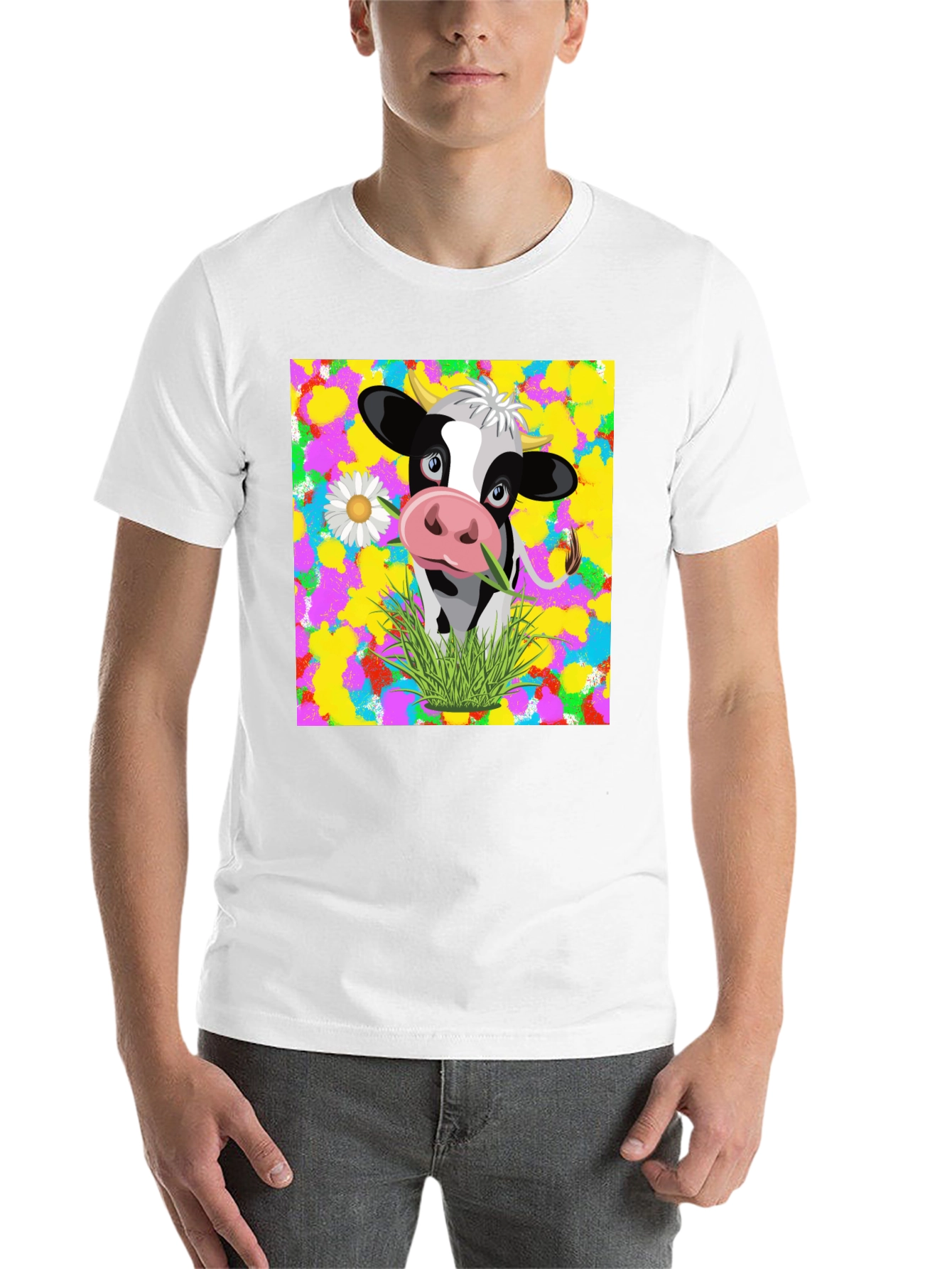 Black Cow Graphic Tee - Vibrant Design, Comfortable Fit view 14
