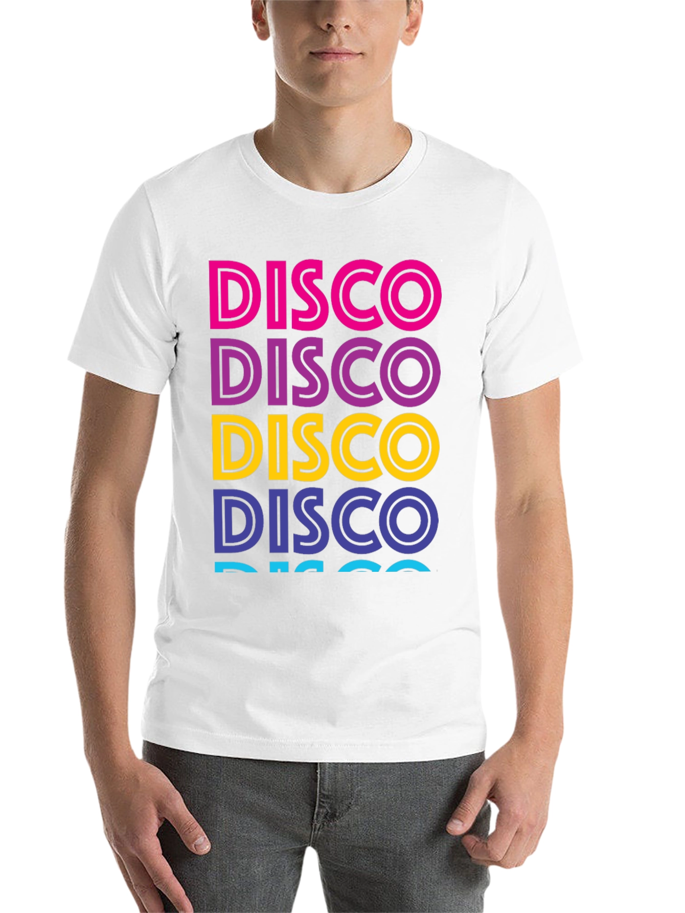 Black Retro Disco T-Shirt - Colorful Word Art view 14