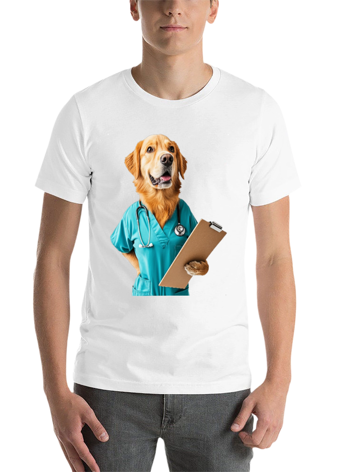 Black Dog Doctor Graphic Tee - Veterinary Humor T-Shirt view 14