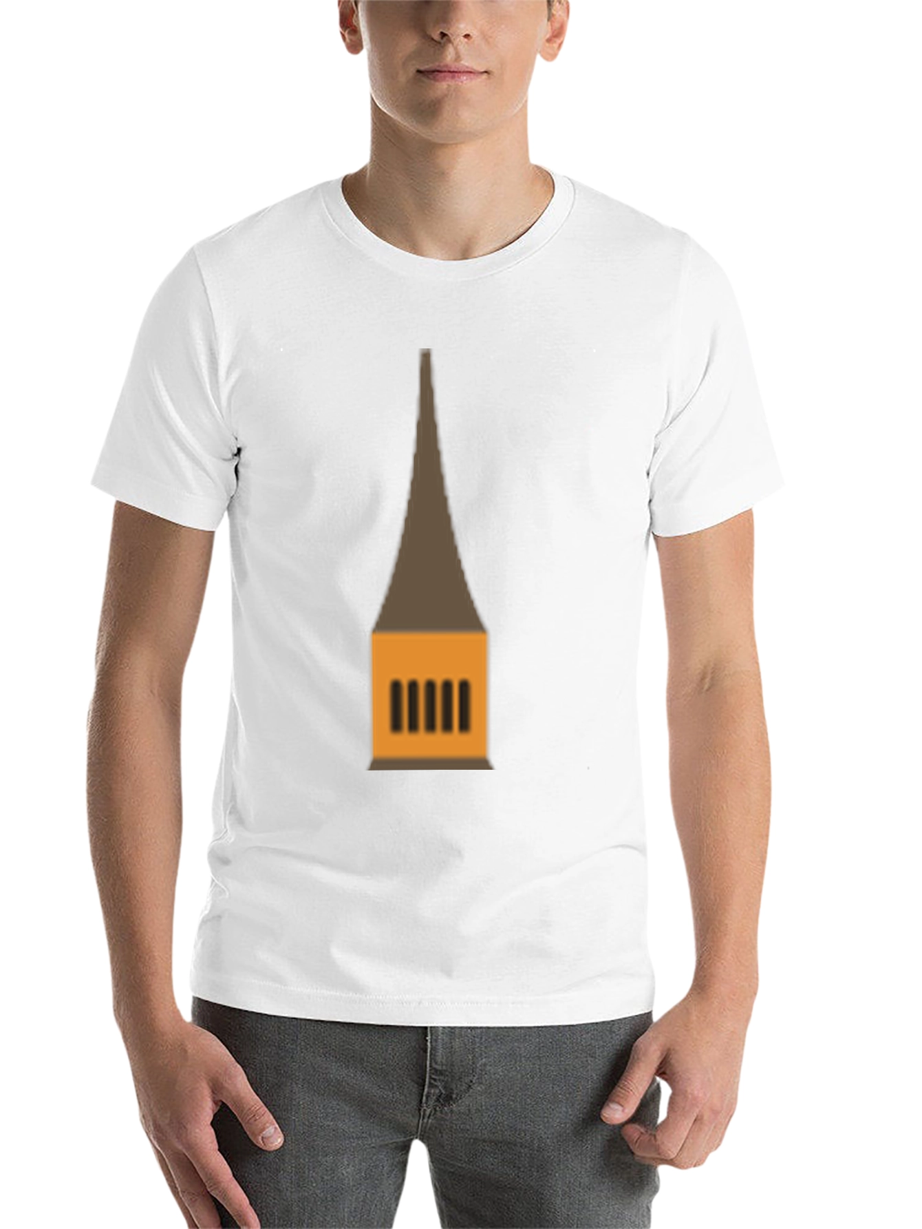 Black Graphic Tee: Temple Tower Design, Black view 14