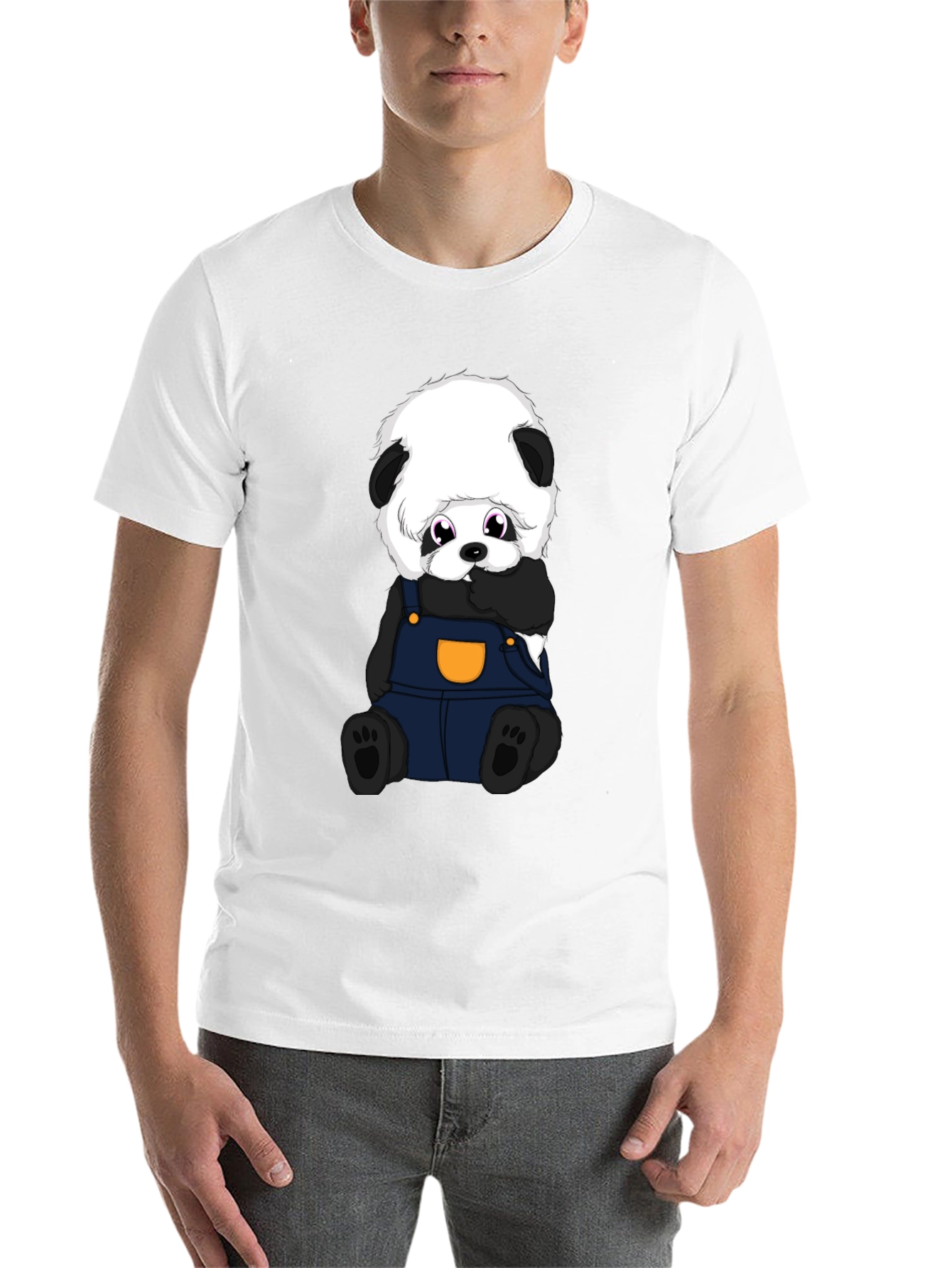 Black Cute Panda Bear T-Shirt - Soft Cotton Blend view 14