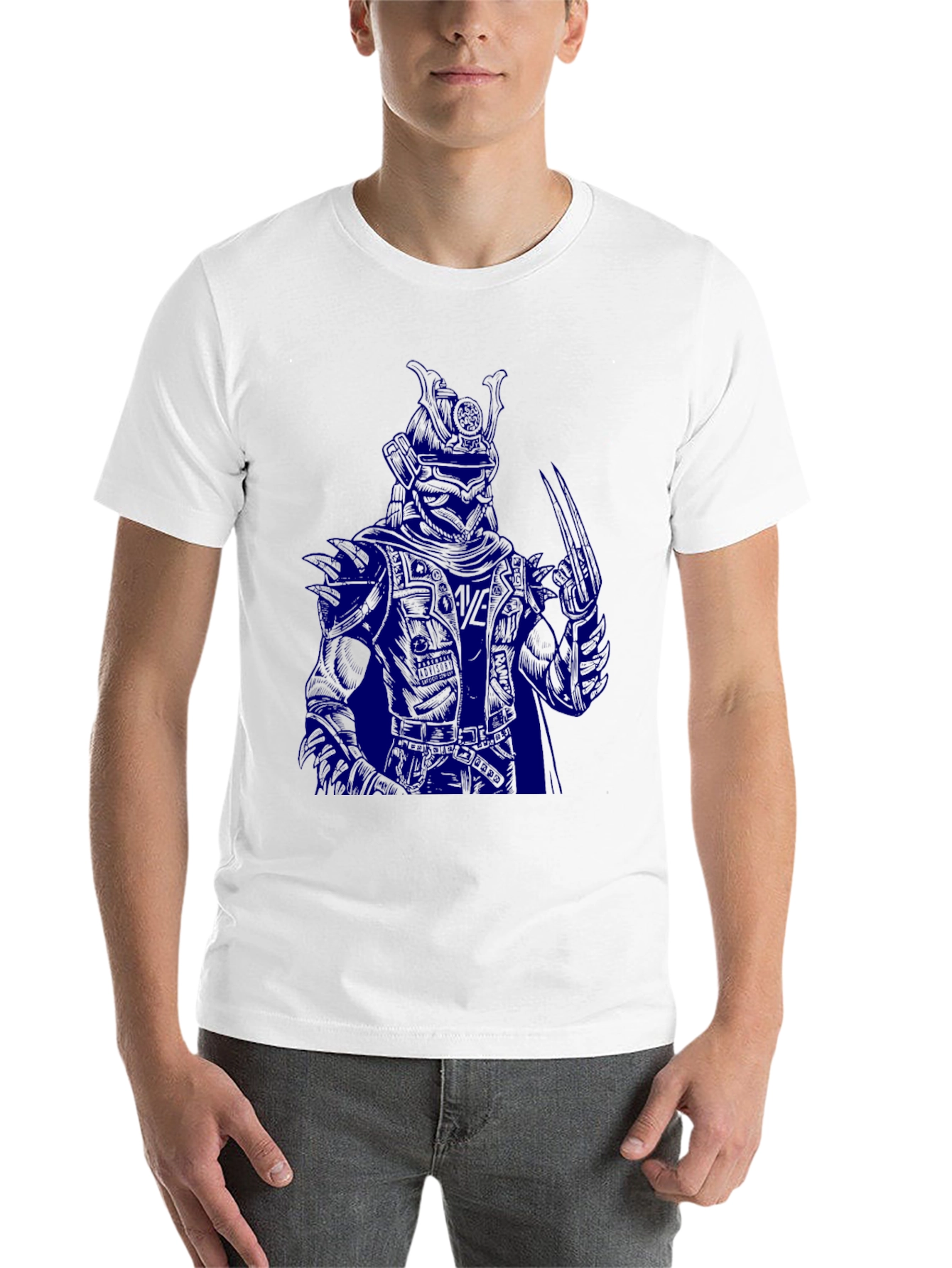 Black Dark Samurai Graphic T-Shirt - Men's Black Tee view 14