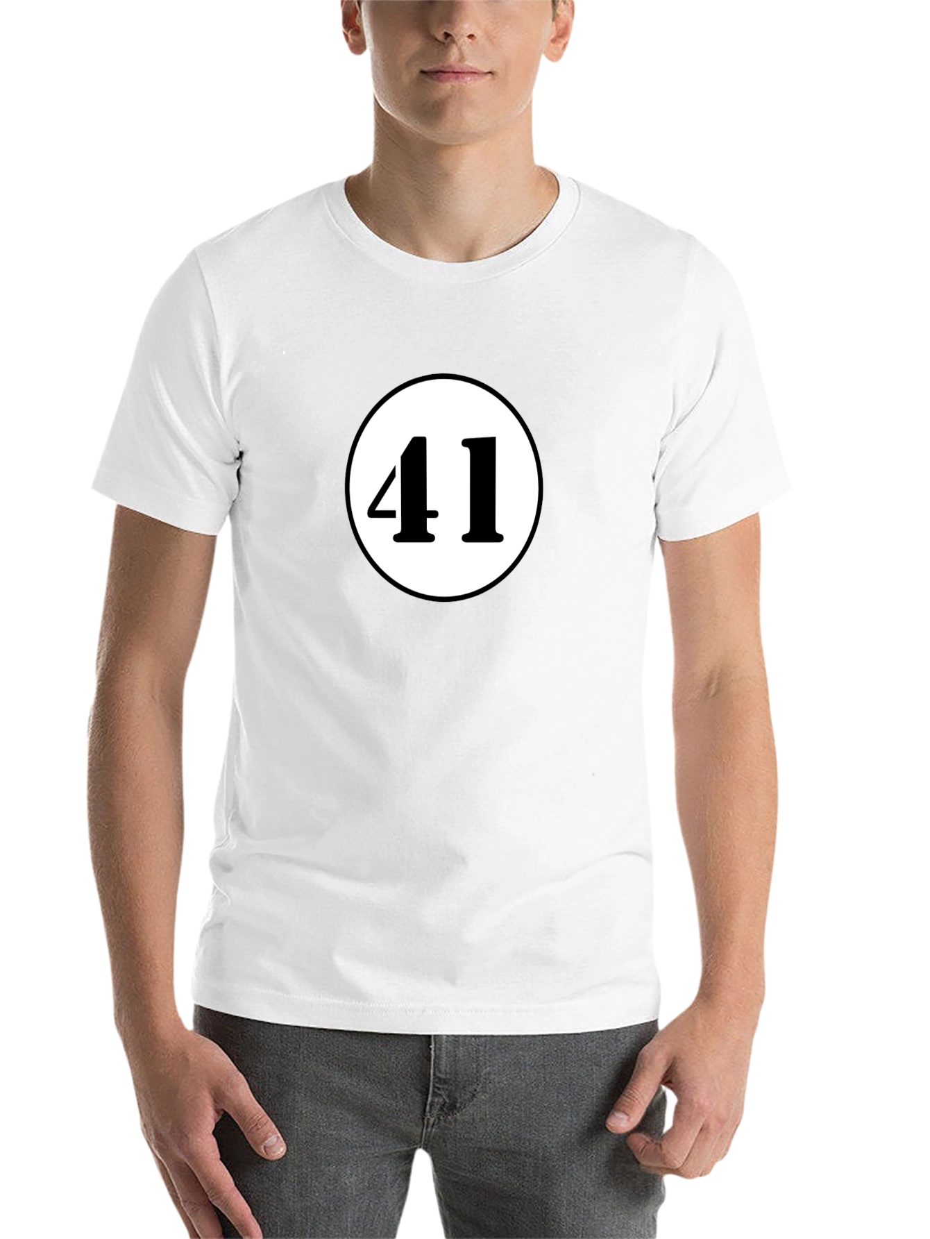 Black Black T-Shirt with Number 41 Design view 14