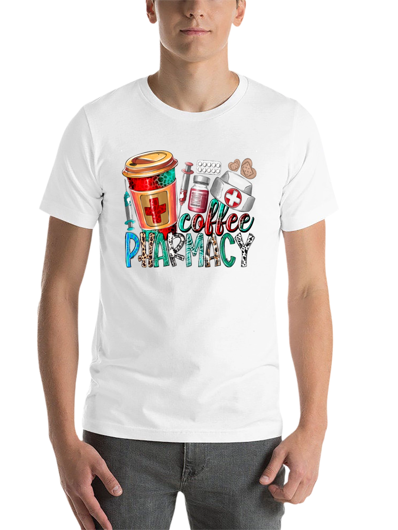 Black Coffee & Pharmacy Graphic T-Shirt view 14