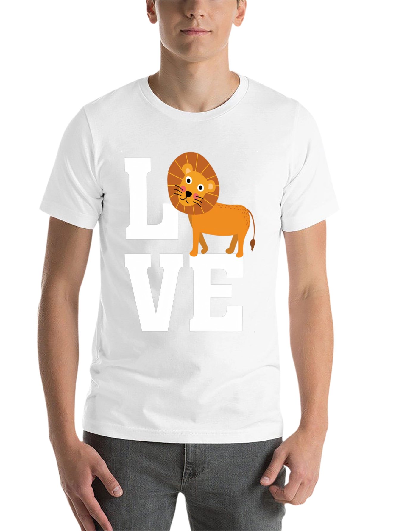 Black Love Lion Graphic Tee - Cute Animal T-Shirt view 14