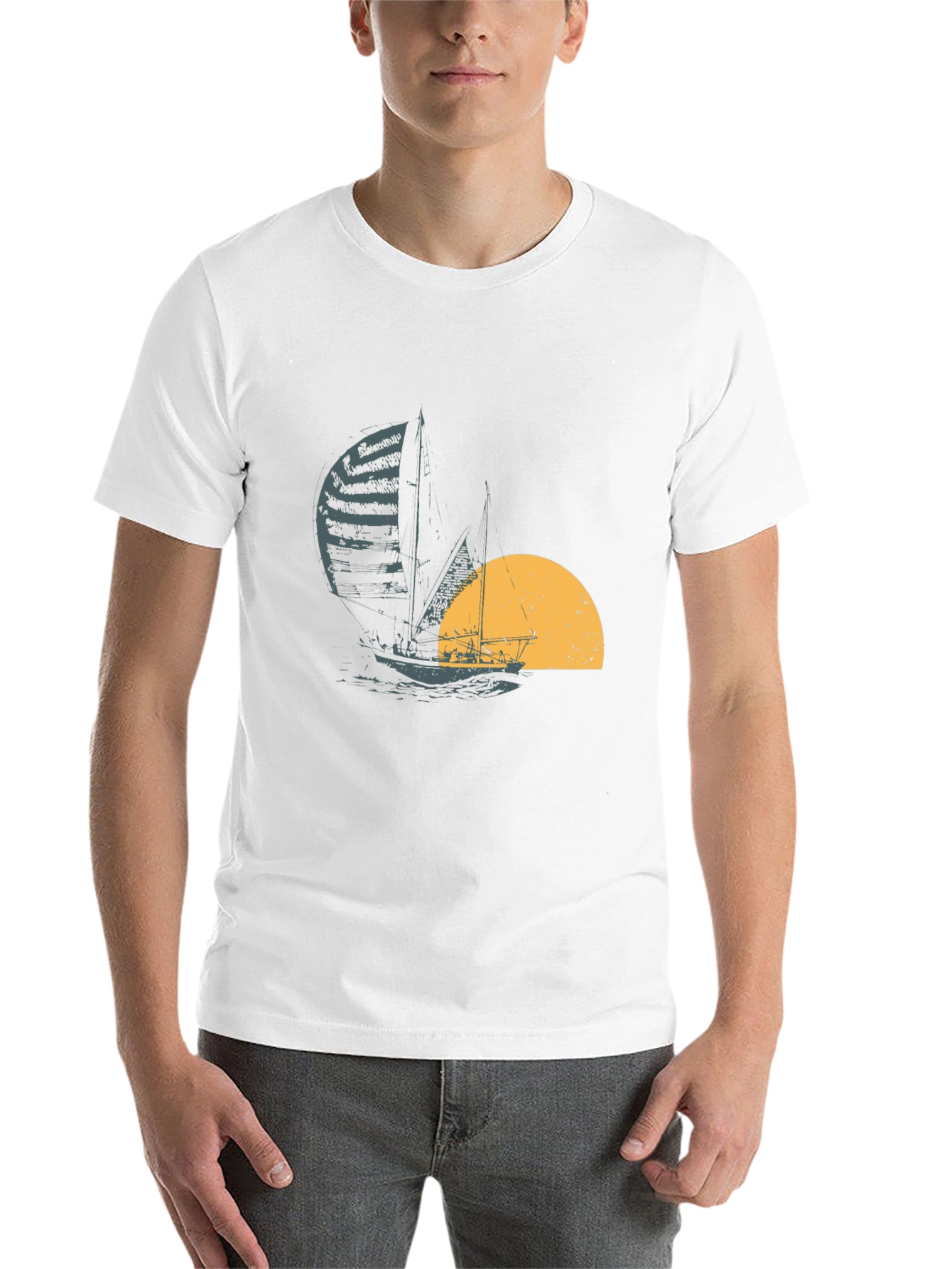 Black Sailing at Sunset Black T-Shirt view 14