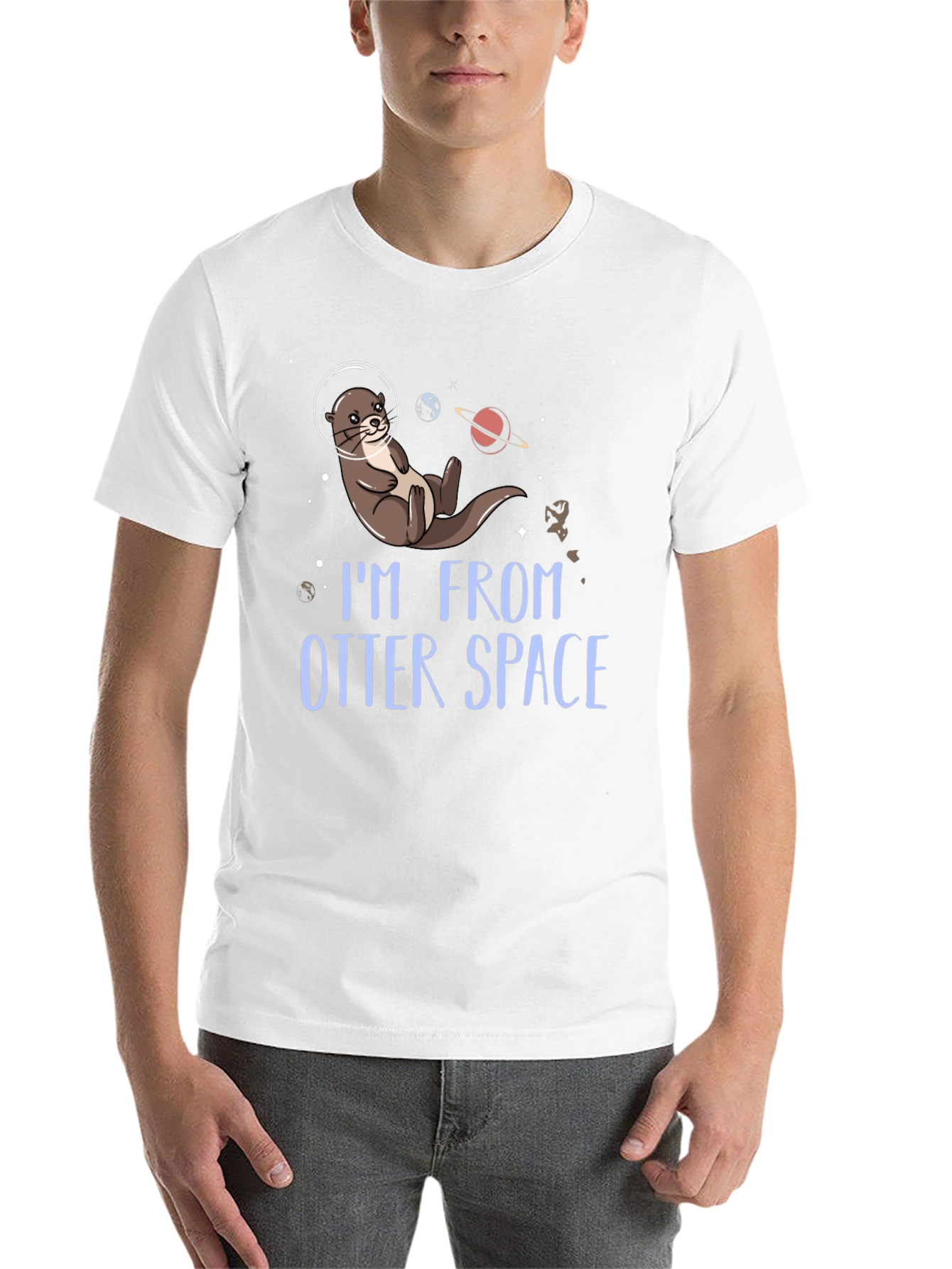 Black I'm From Otter Space T-Shirt view 14
