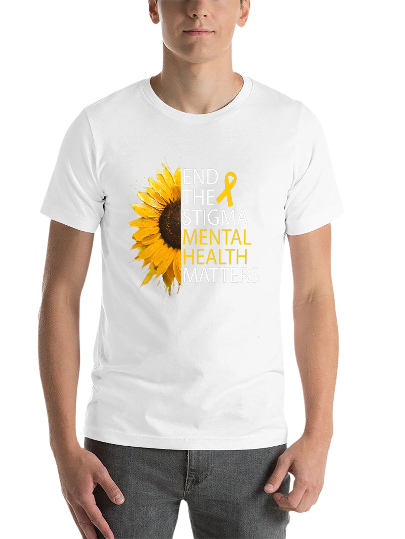 Black Mental Health Matters Sunflower T-Shirt view 14