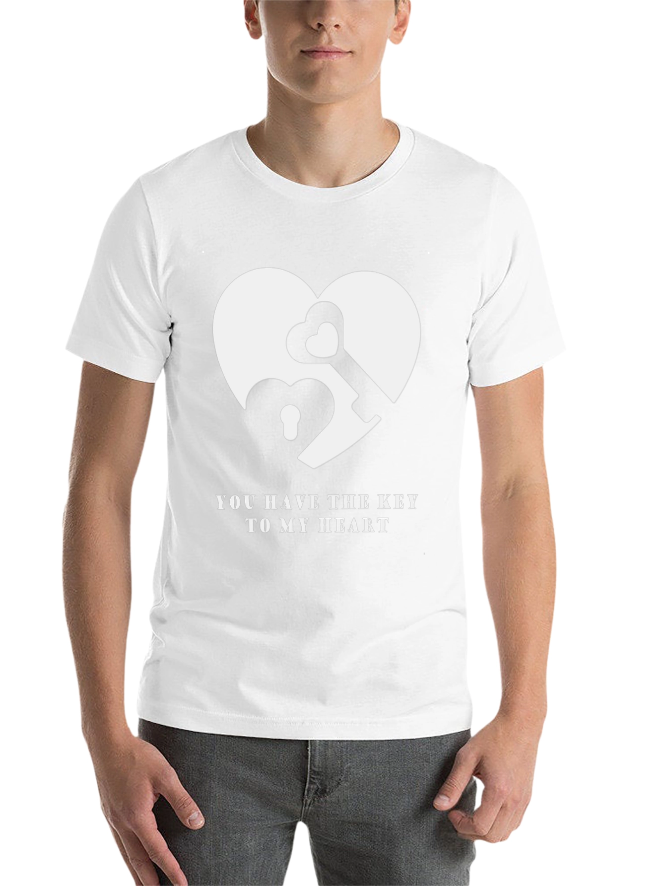 Black Heart Key Graphic T-Shirt - You Have the Key view 14