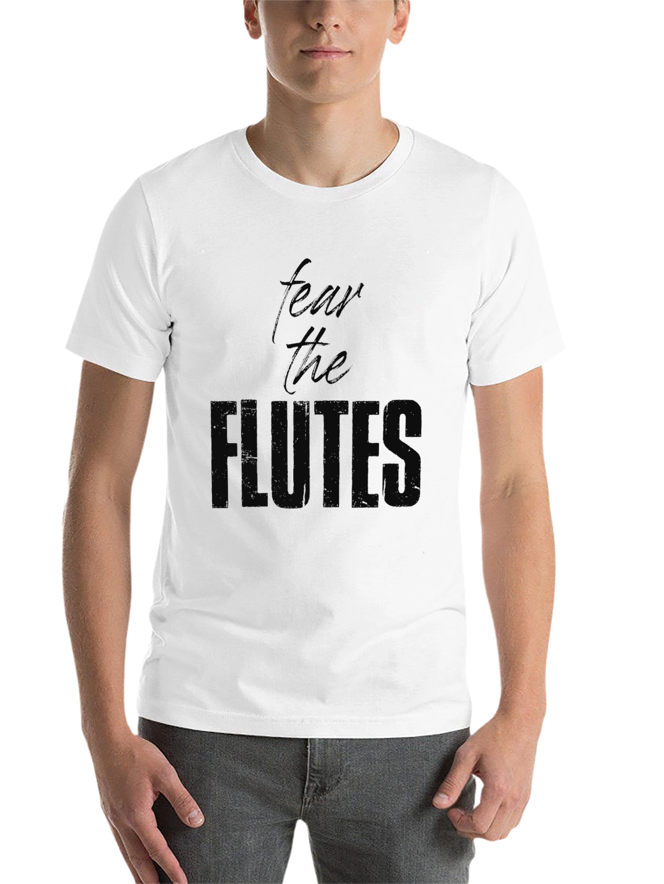 Black Fear The Flute T-Shirt - Black Cotton Tee view 14
