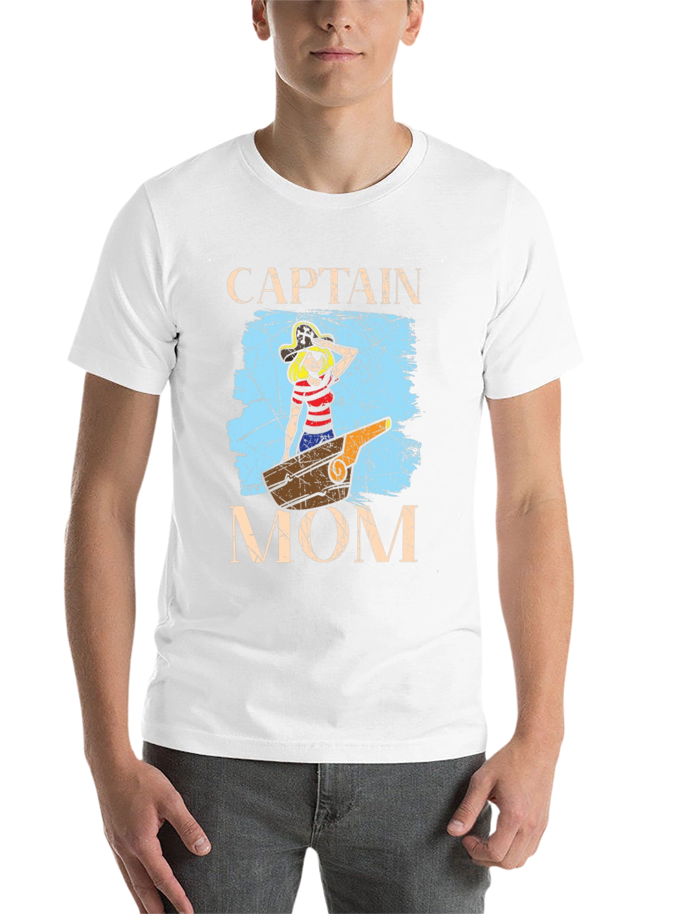 Captain Mom T-Shirt - Nautical Pirate Graphic Tee - 14