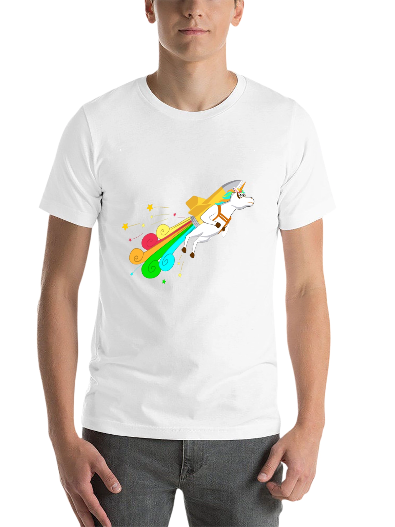 Black Unicorn Rocket T-Shirt - Black Cotton Blend view 14