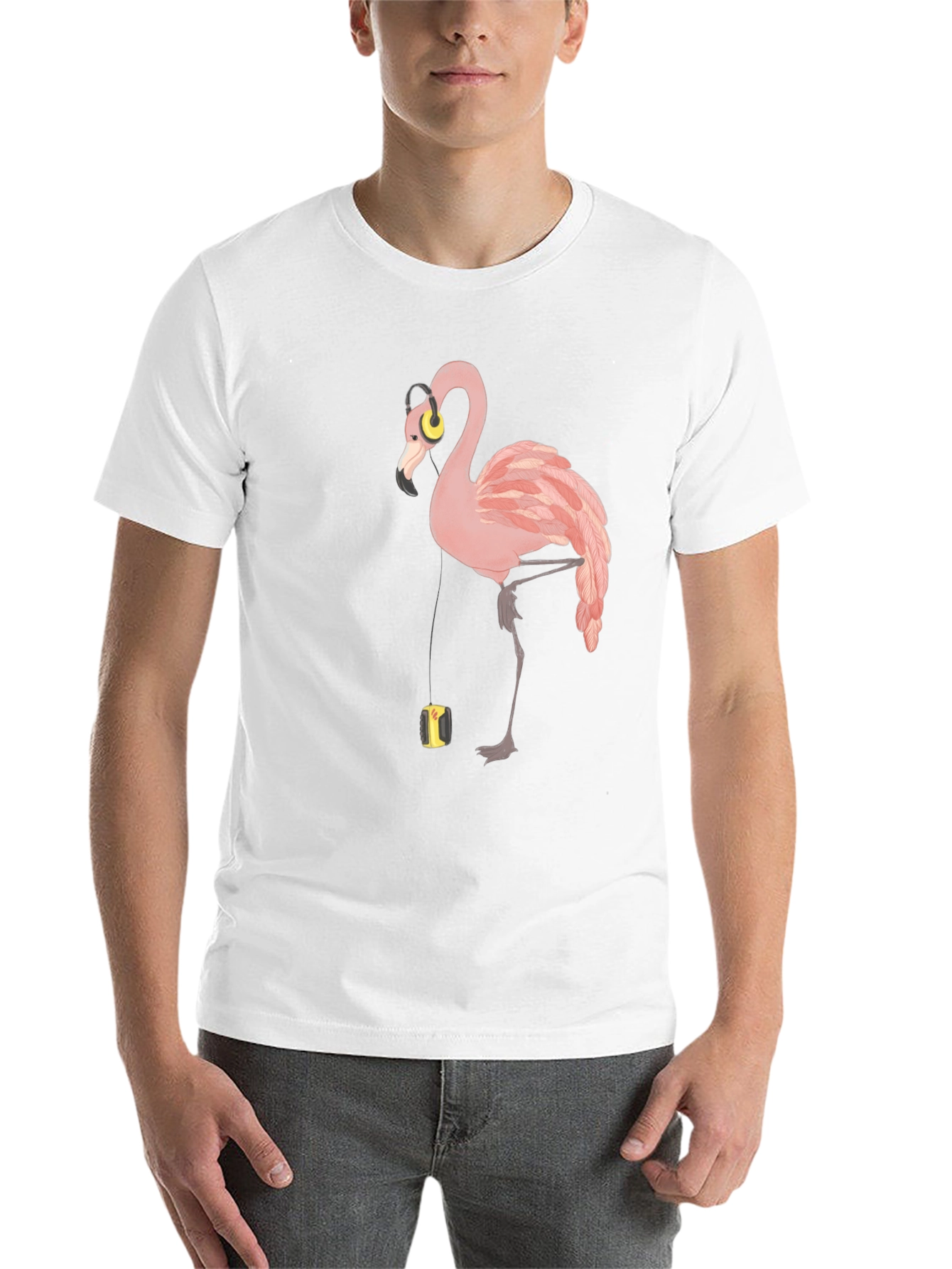 Black Flamingo Music Lover T-Shirt - Stylish Graphic Tee view 14