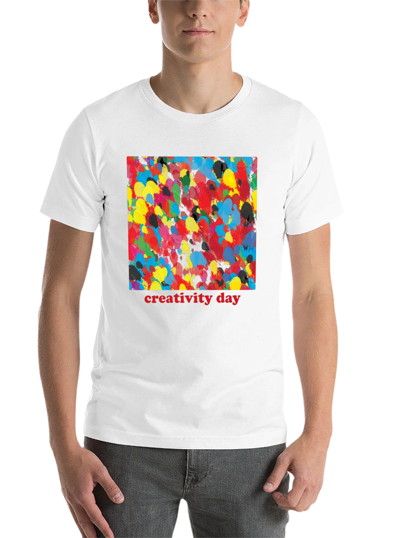 Black Creativity Day Splatter Art Black T-Shirt view 14