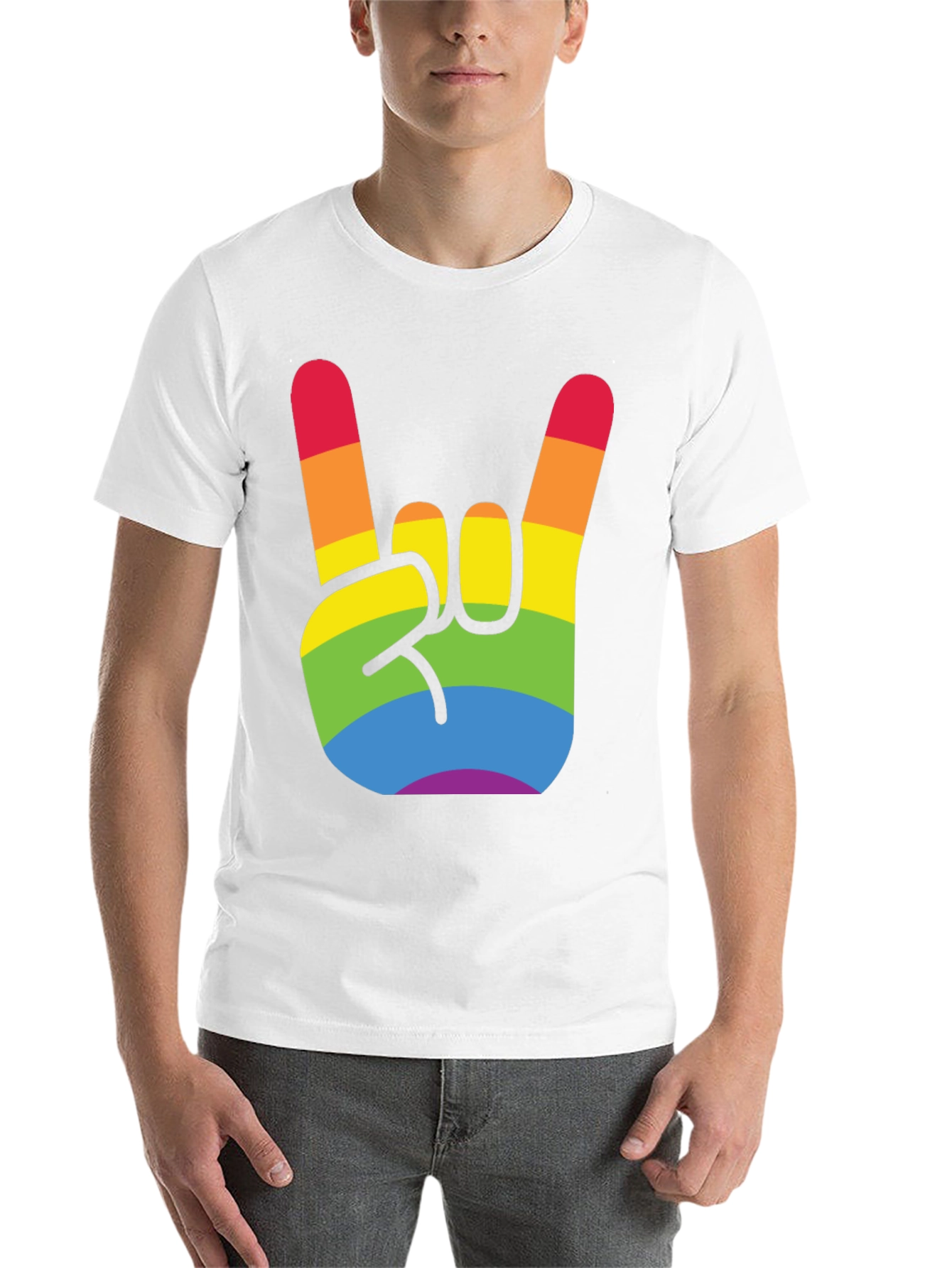 Black Rainbow Rock On Pride T-Shirt view 14