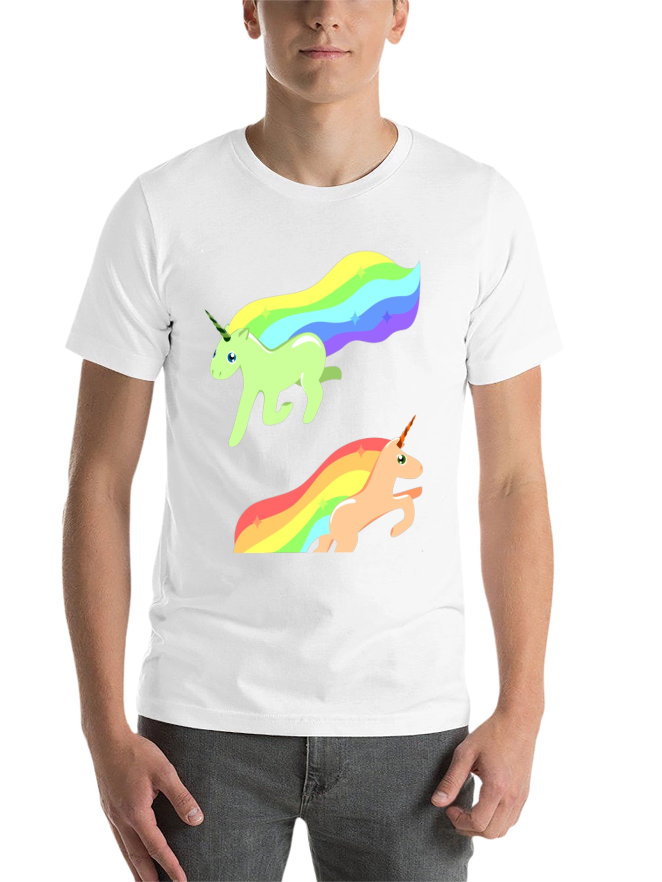 Rainbow Unicorn Graphic Tee - Black Cotton Blend - 14
