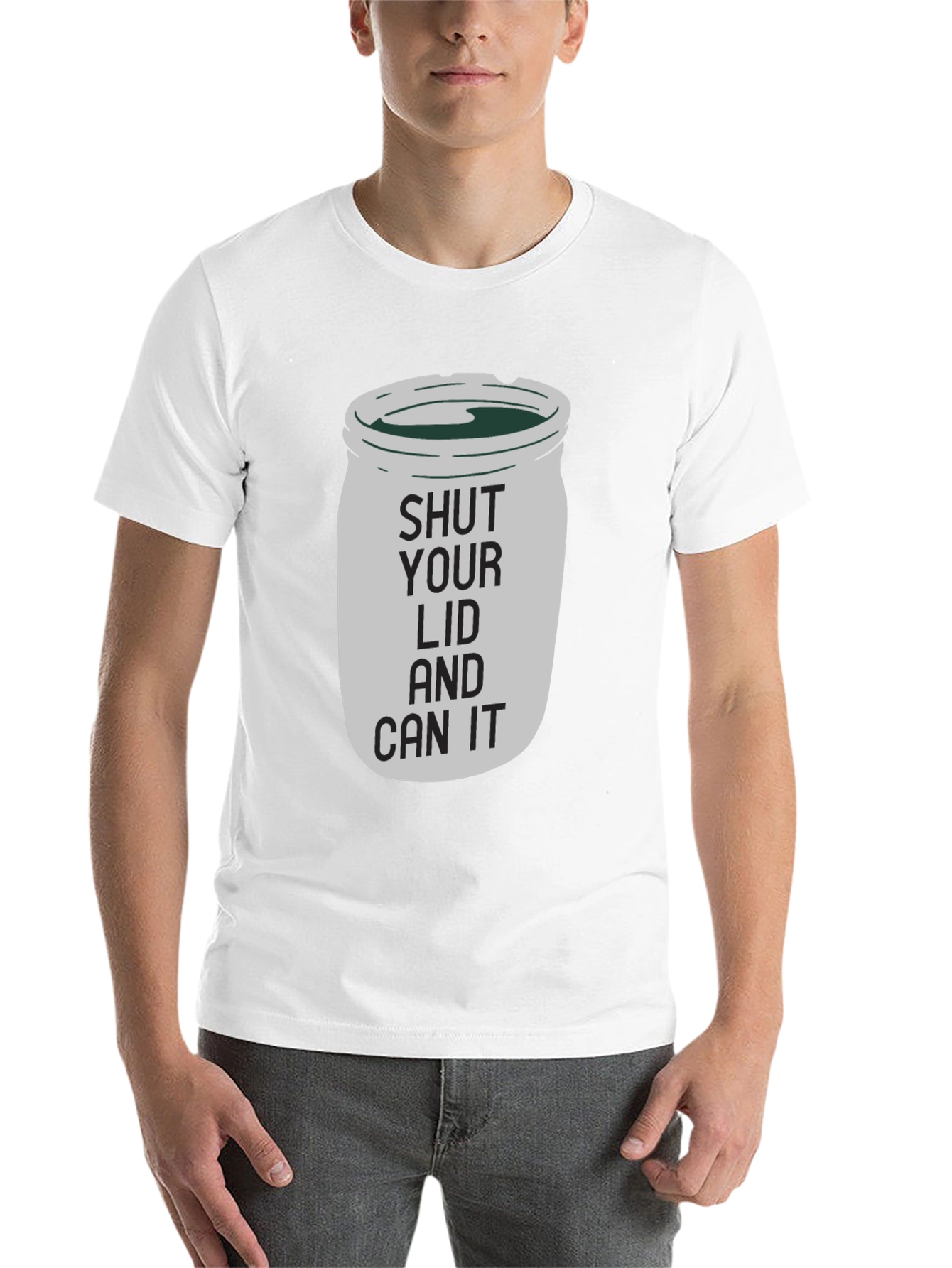 Black Shut Your Lid and Can It Funny Graphic T-Shirt view 14