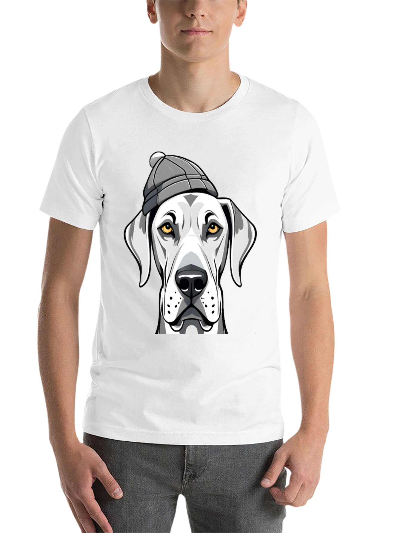Black Dog with Beanie Graphic Tee - Trendy Pet Lover Shirt view 14