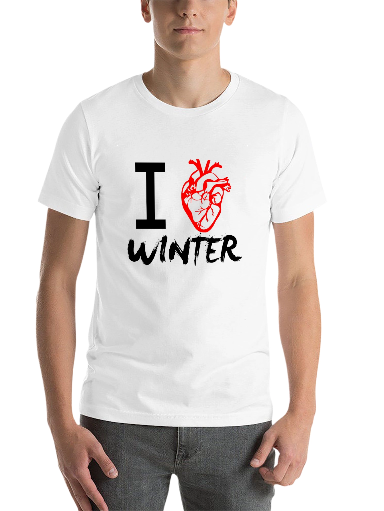 Black I Heart Winter Graphic Tee - Black view 14