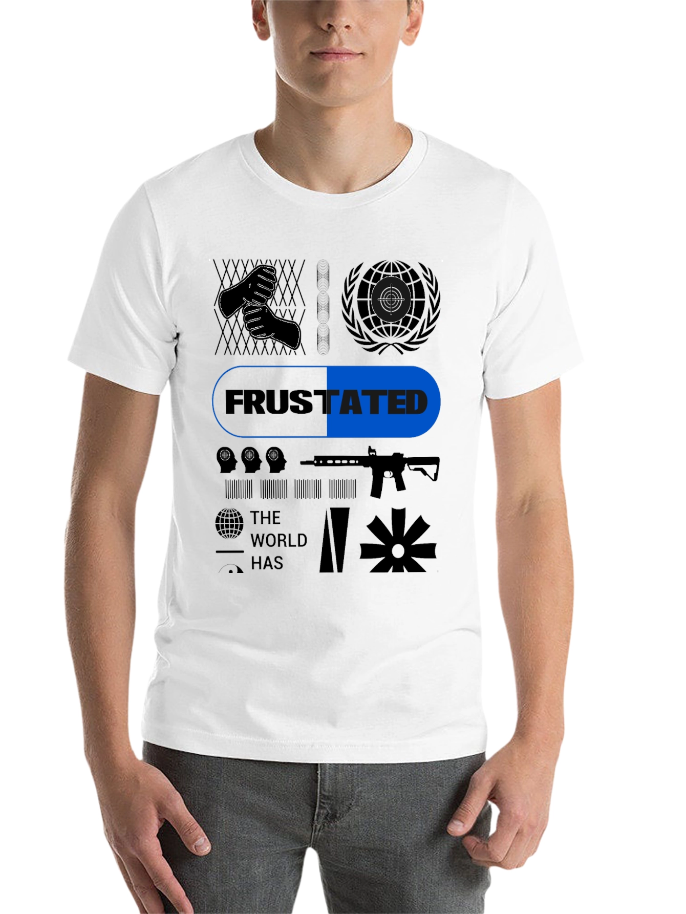 Black Frustrated Graphic T-Shirt - Black view 14