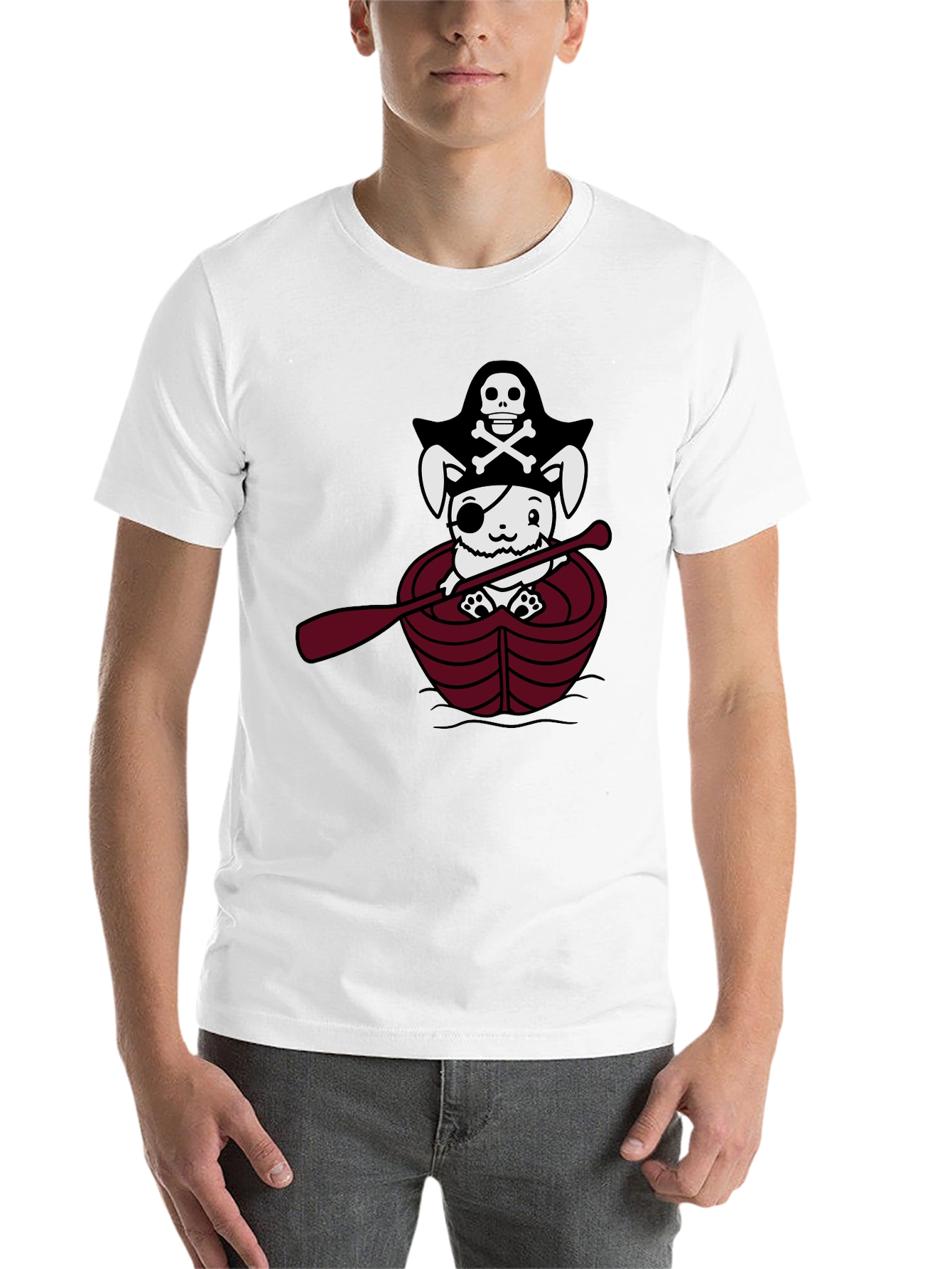 Black Pirate Bunny T-Shirt - Cute Nautical Tee view 14