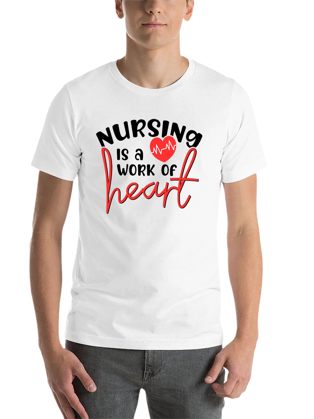 Black Nursing is a Work of Heart T-Shirt view 14