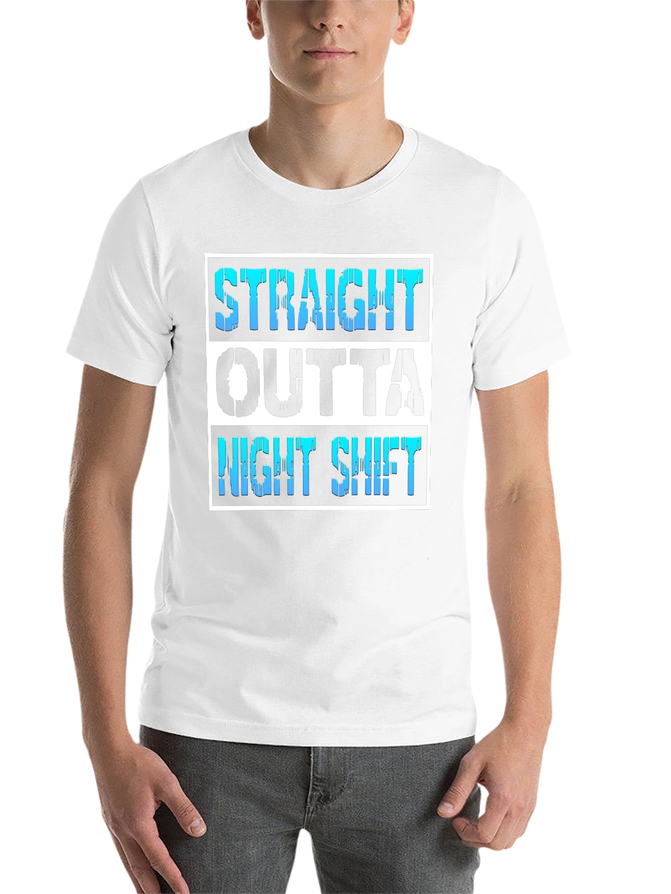 Black Straight Outta Night Shift Tee view 14