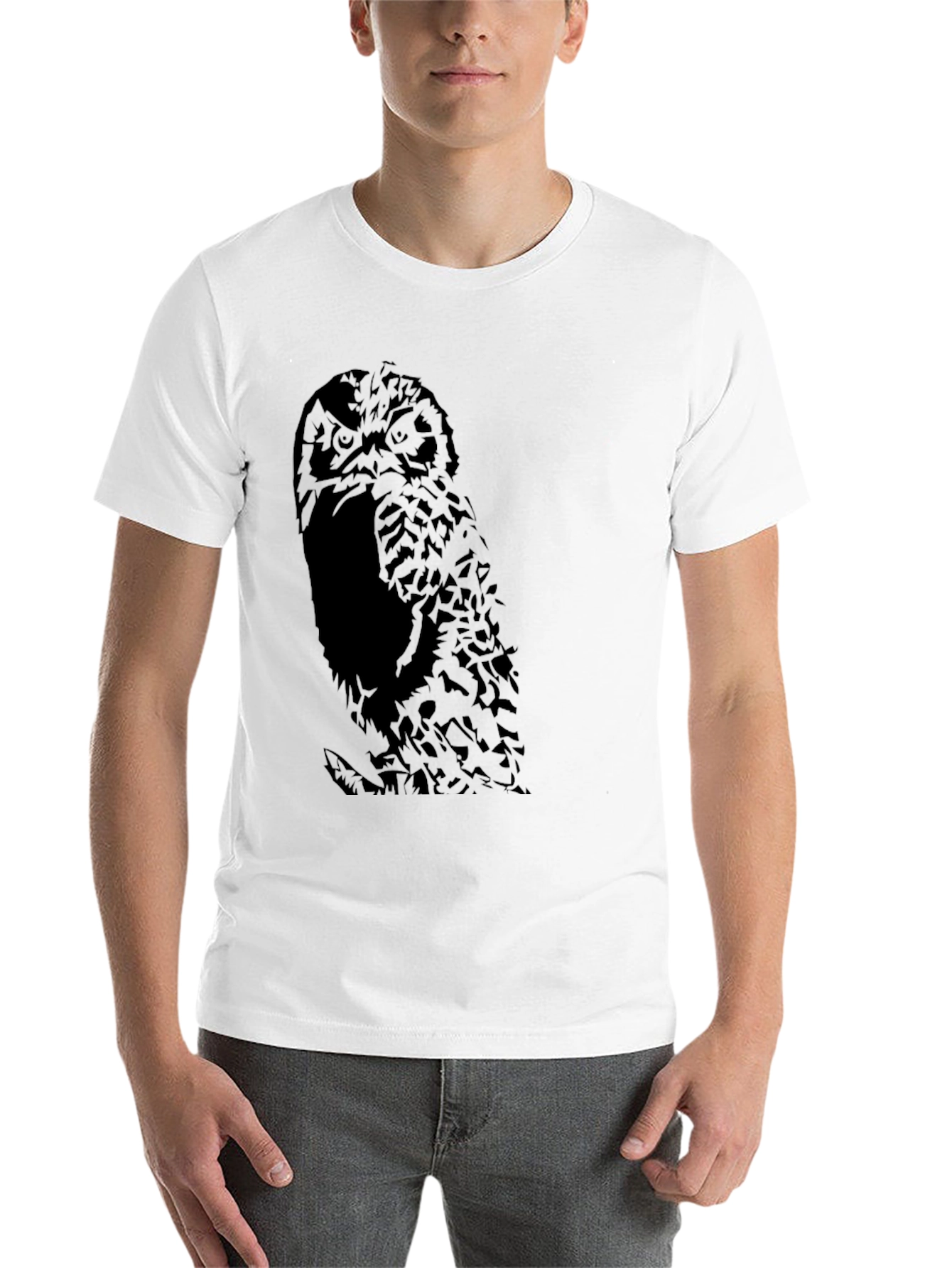 Black Owl Graphic Black T-Shirt view 14