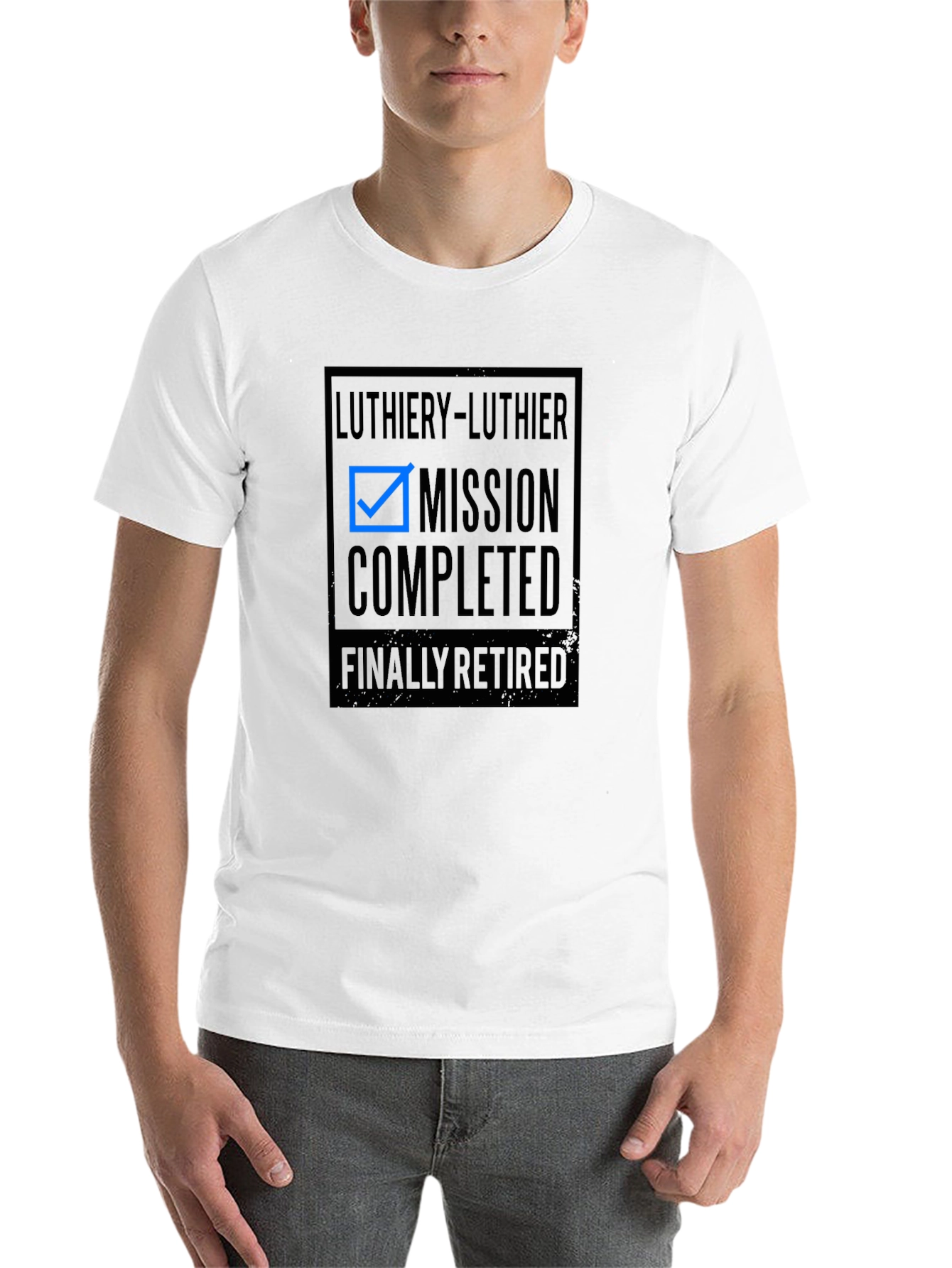 Black Luthiery Mission Completed Retirement T-Shirt view 14