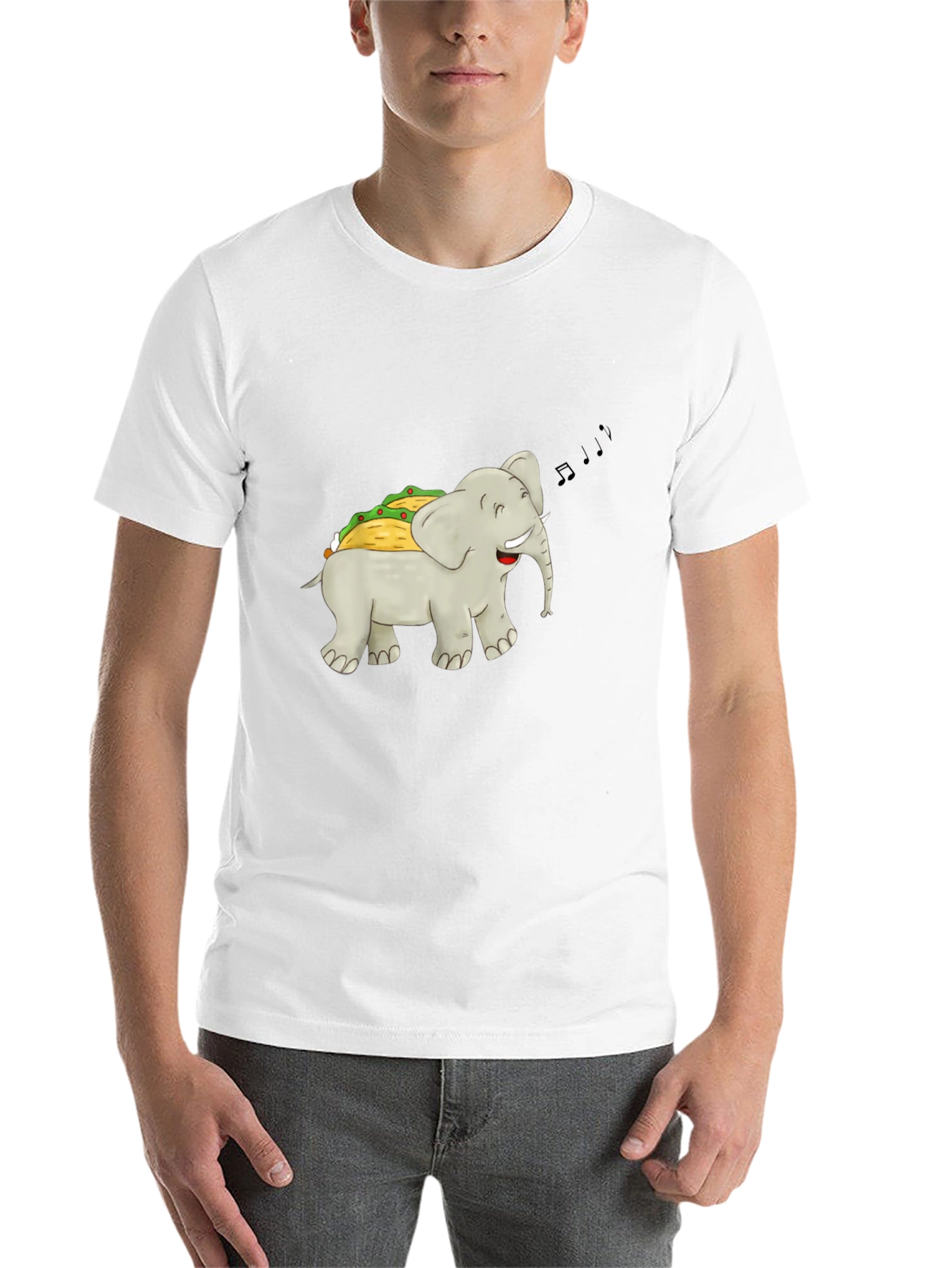 Black Elephant Taco Funny Graphic T-Shirt view 14
