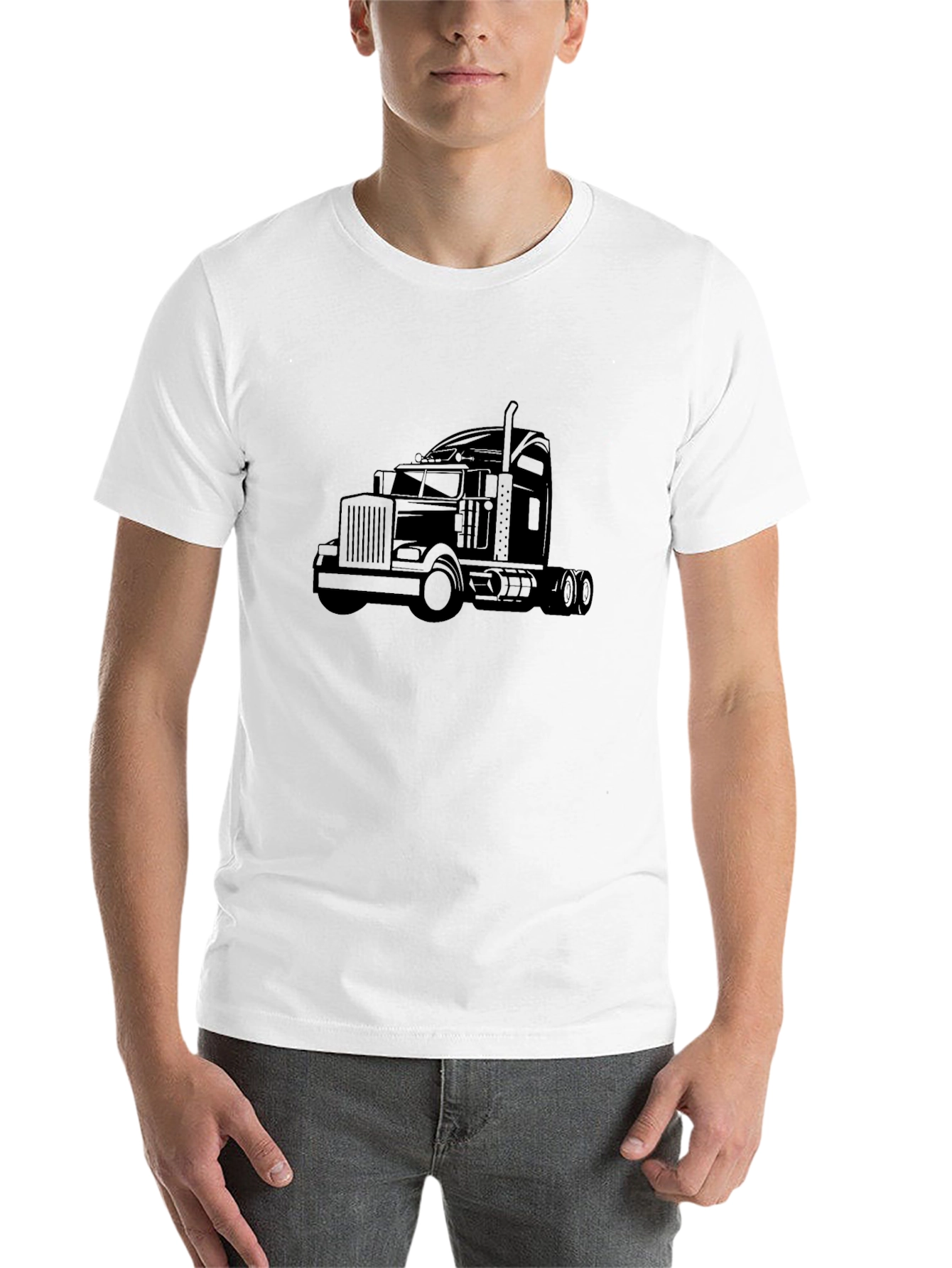 Black Truck Graphic Tee - Black Cotton T-Shirt view 14