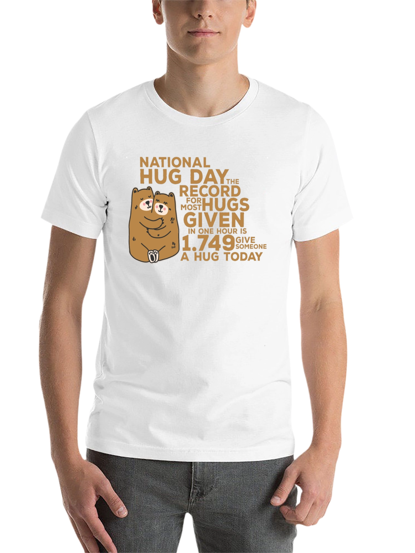 Black National Hug Day T-Shirt: Give Someone a Hug Today! view 14