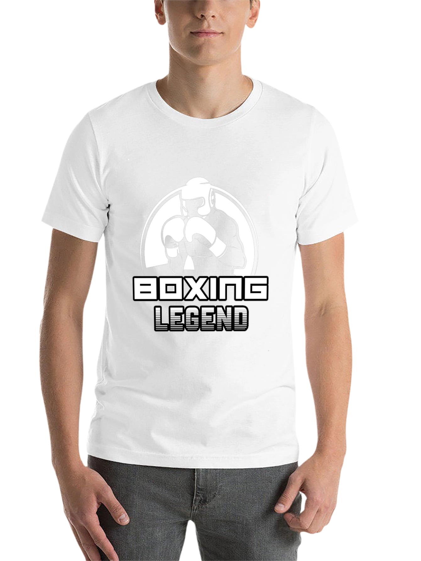 Boxing Legend Graphic Tee - Black Cotton T-Shirt - 14
