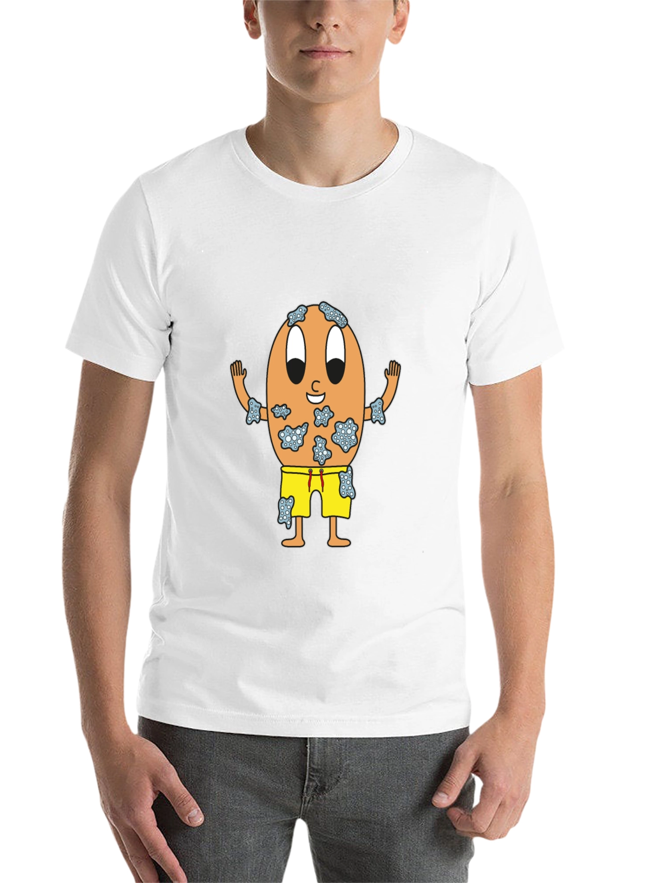 Black Funny Egg Cartoon Black T-Shirt view 14