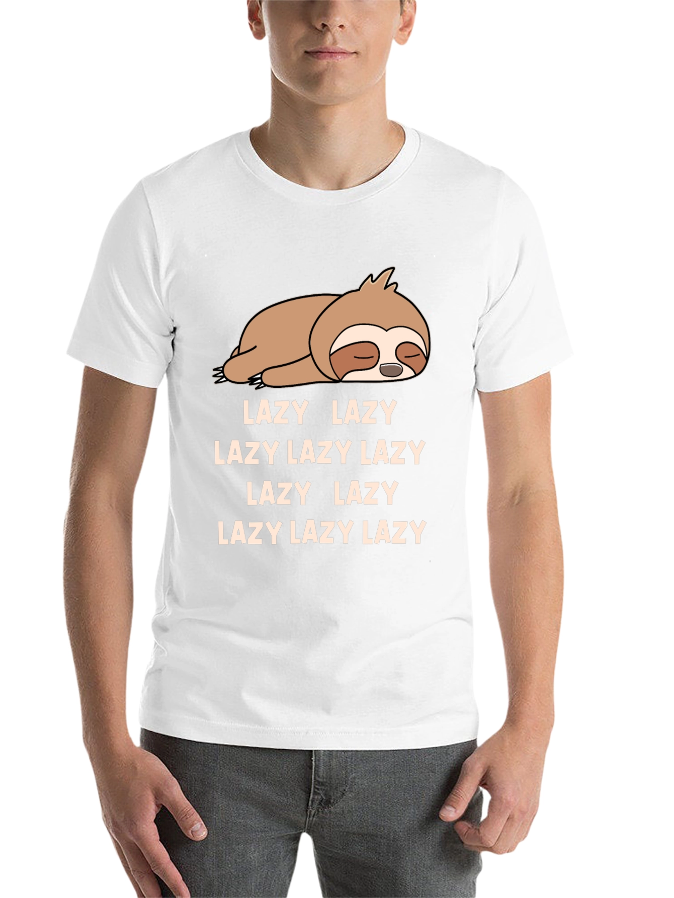 Black Lazy Sloth T-Shirt Funny Graphic Tee view 14