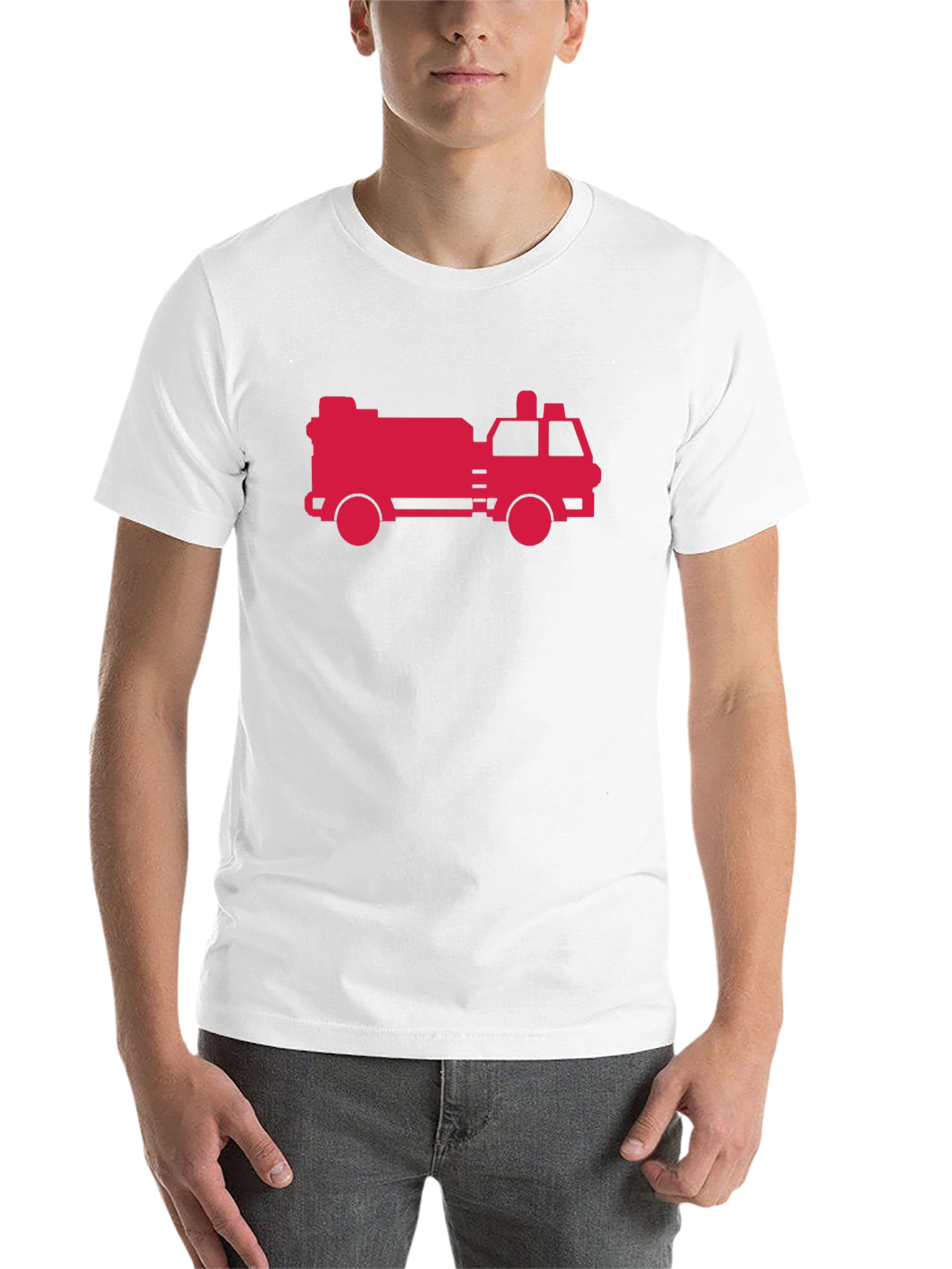 Black Firetruck Graphic Tee - Black Cotton T-Shirt view 14