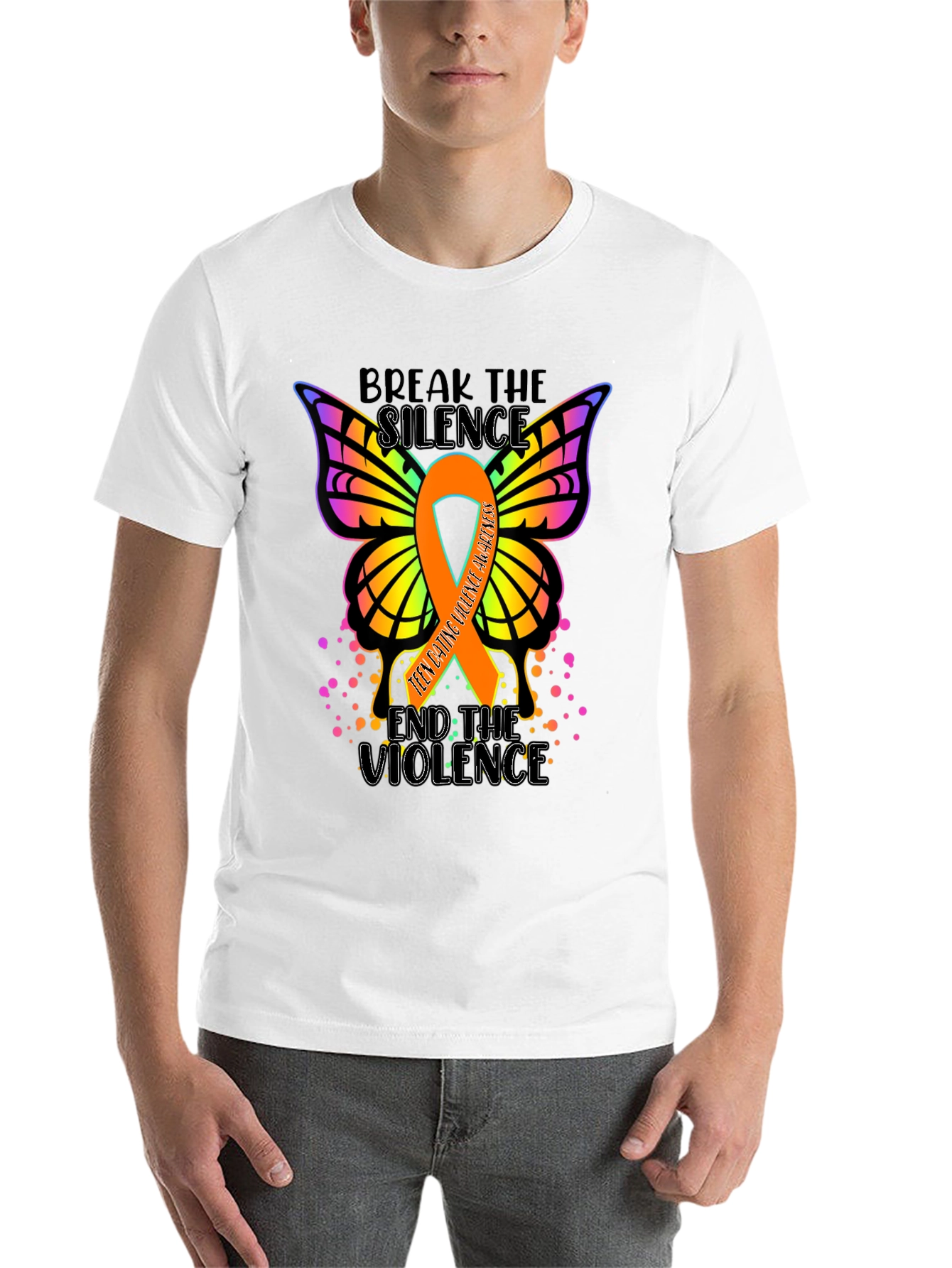 Black Teen Dating Violence Awareness T-Shirt view 14